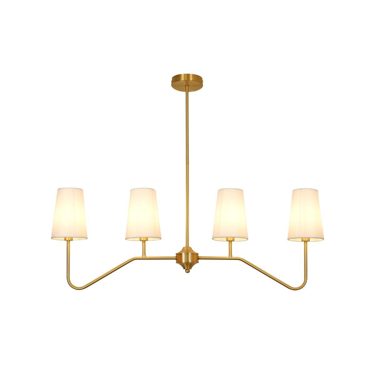 Oriinissa Chandelier Brass Curved Beige Linear