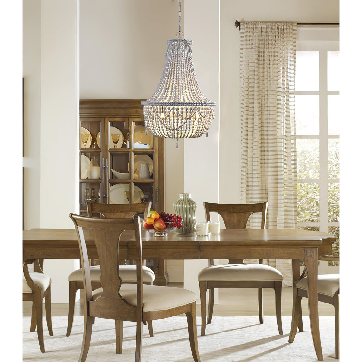 Eirikuvyu Postmodern Luxury Bead Metal Wood Chandelier