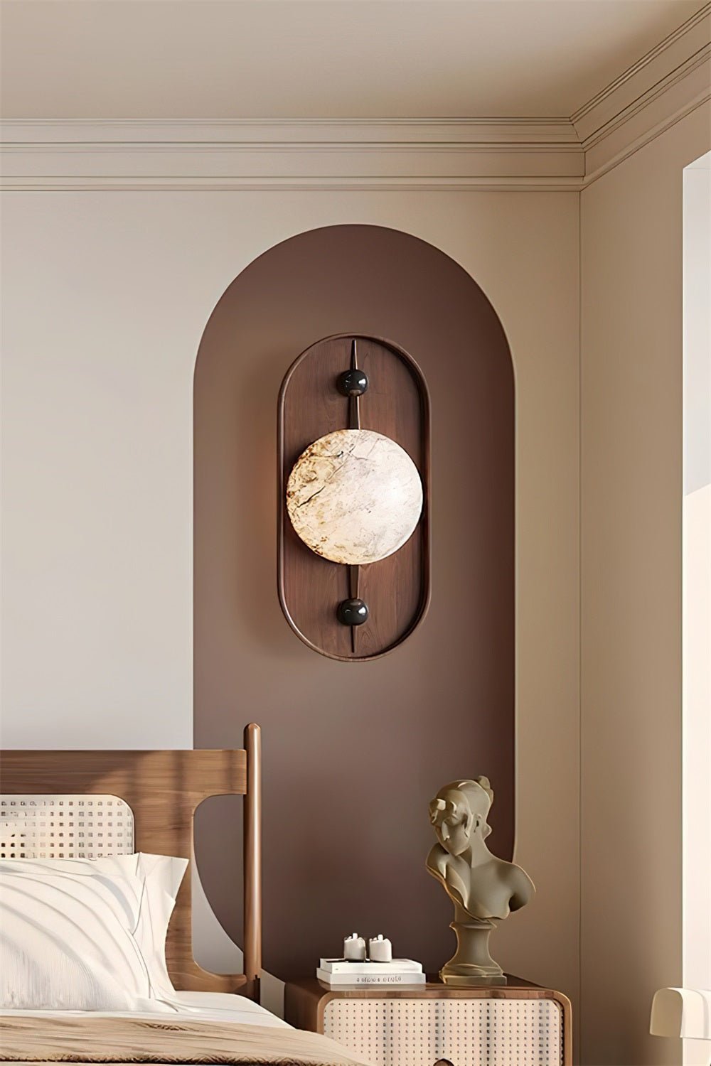 Lyvaran Oval Alabaster Wood Wall Light