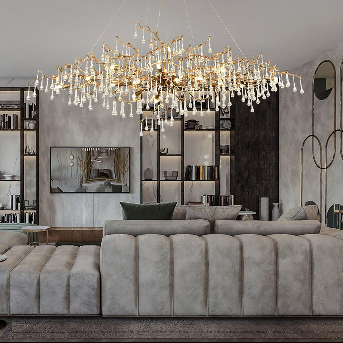 Elyeelle Chandelier Brass Crystal Branch