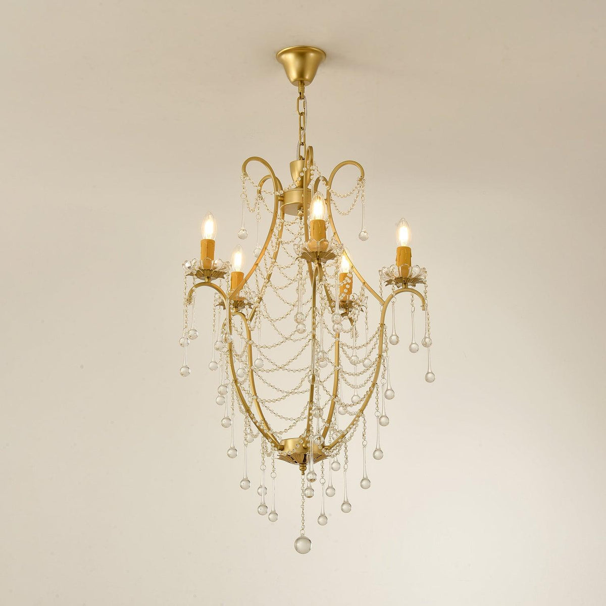 Eiriian Chandelier Birdcage Glass Drops