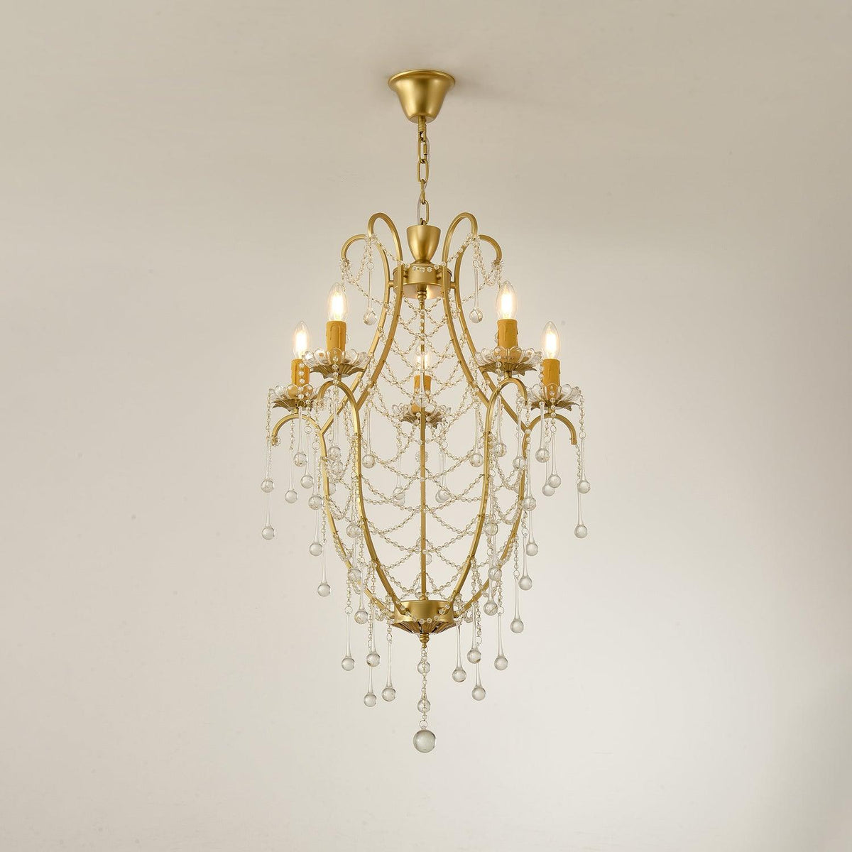 Eiriian Chandelier Birdcage Glass Drops