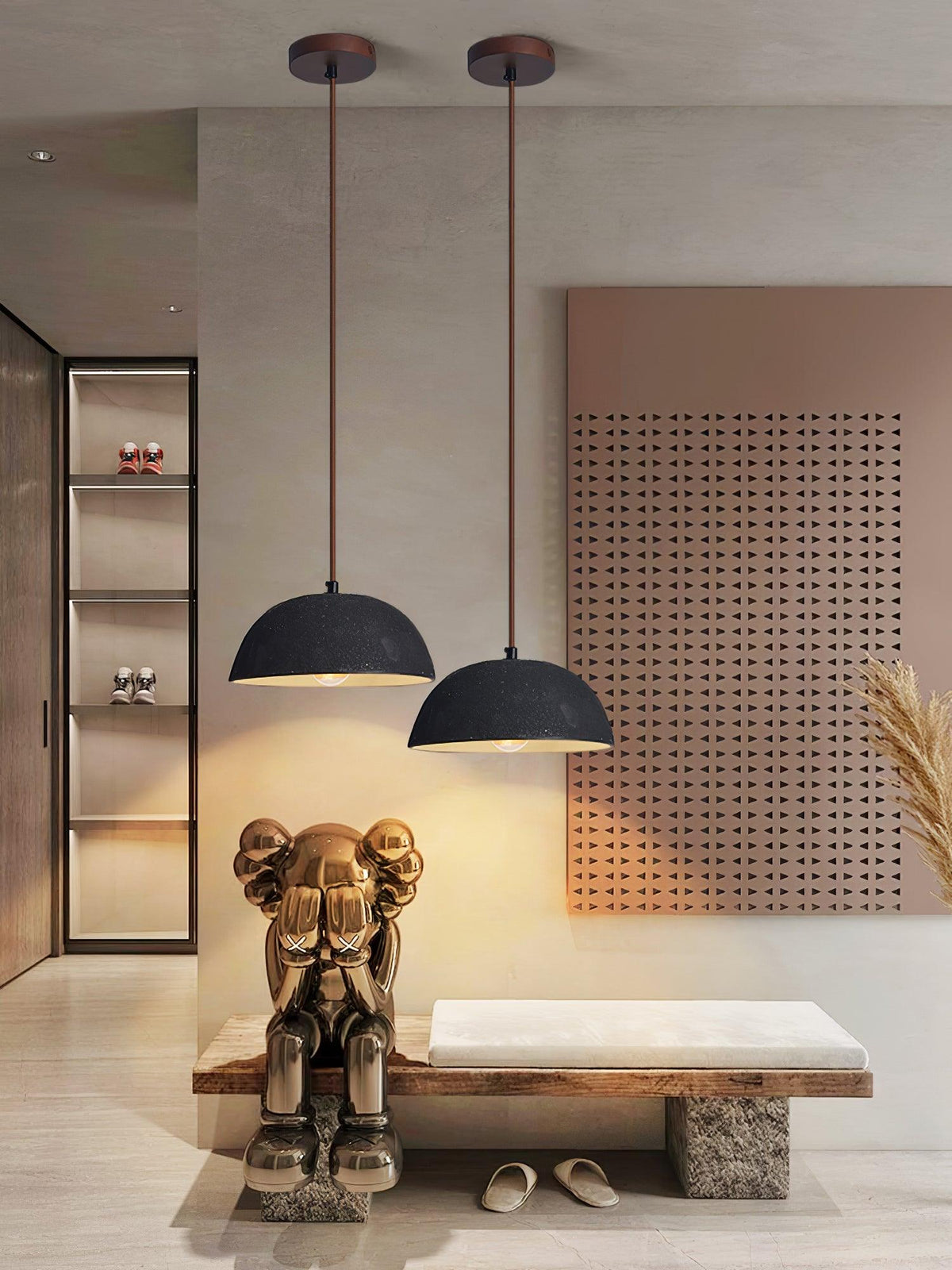 Dome Vintage Wood Pendant Lamp