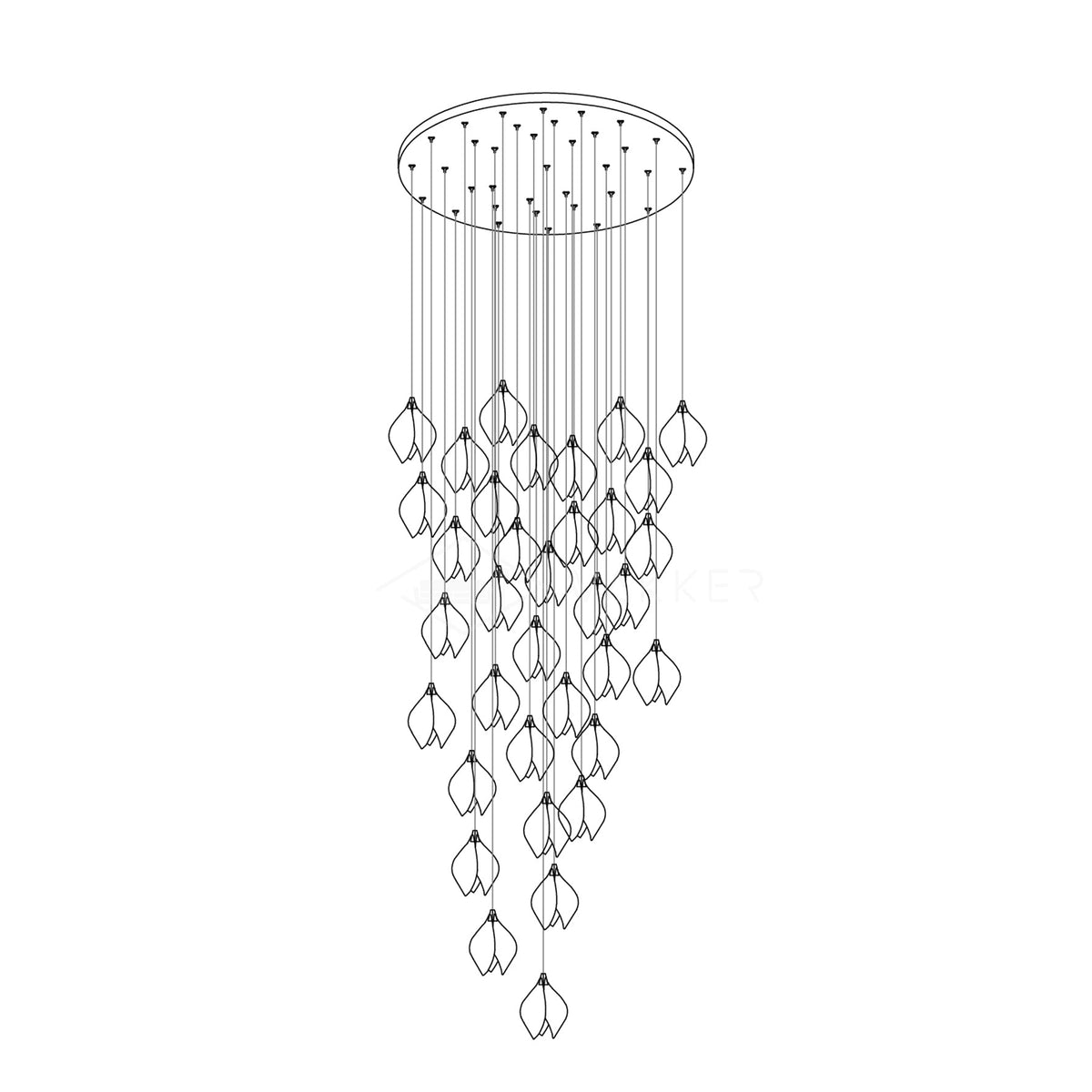 Tessa Pendant Lamp White Floral Ceramic