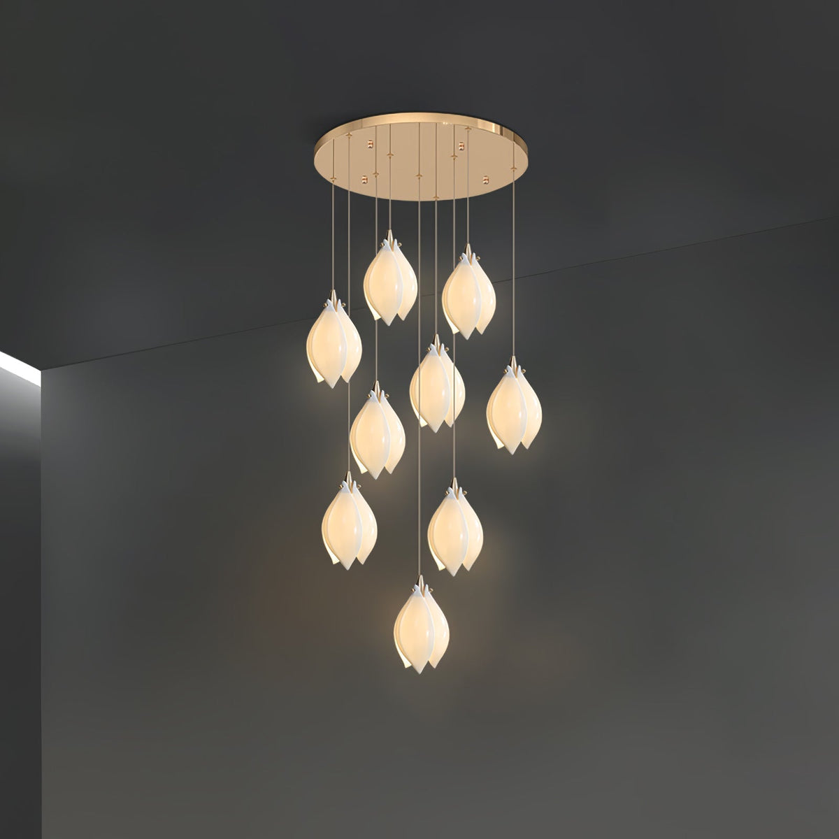 Tessa Pendant Lamp White Floral Ceramic