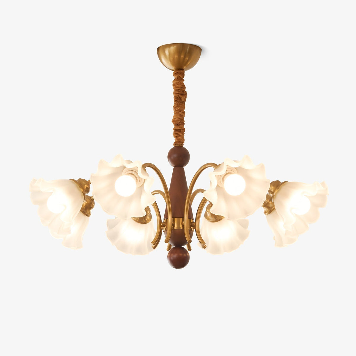 Ilvinan Traditional Elegance Wood Glass Chandelier