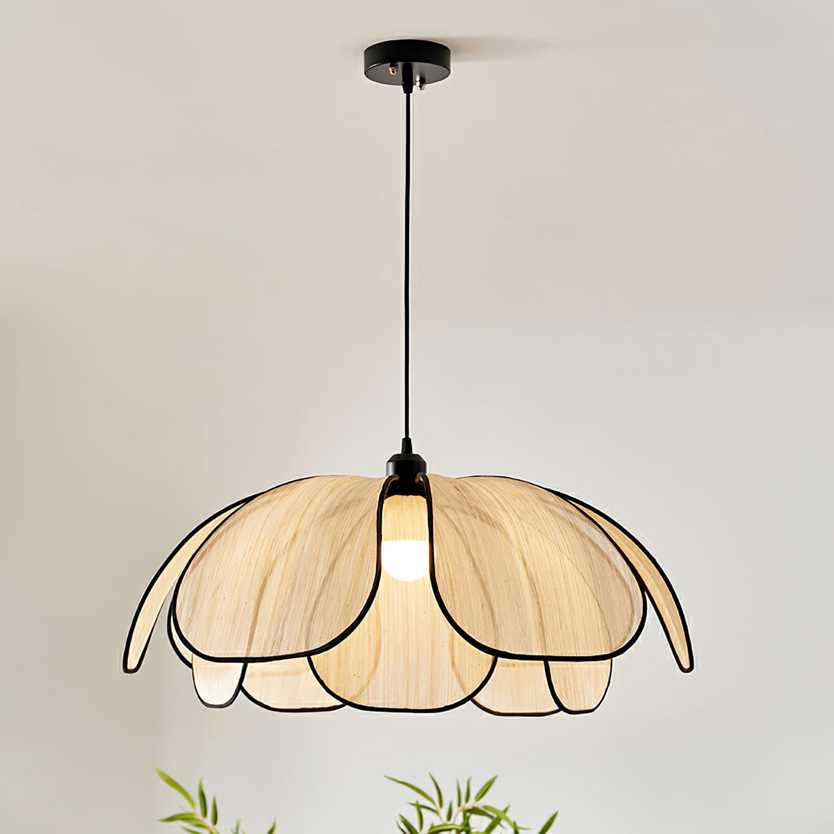 Elthaus Blossom Leaf Fiber Pendant Lamp