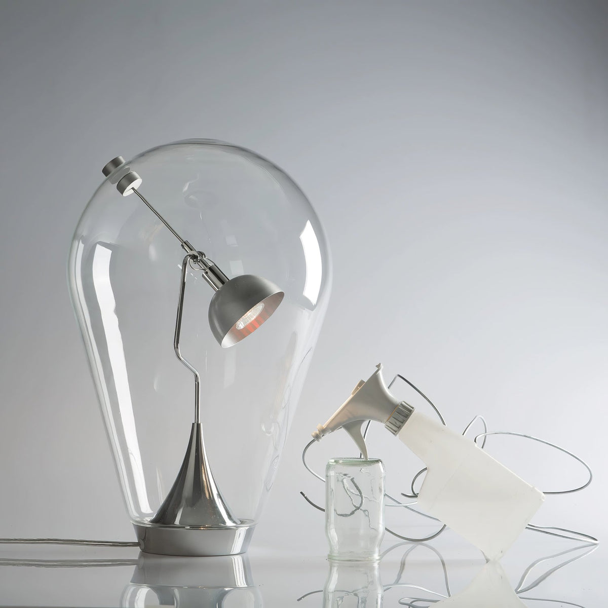 Veroce Glass Industrial Table Lamp