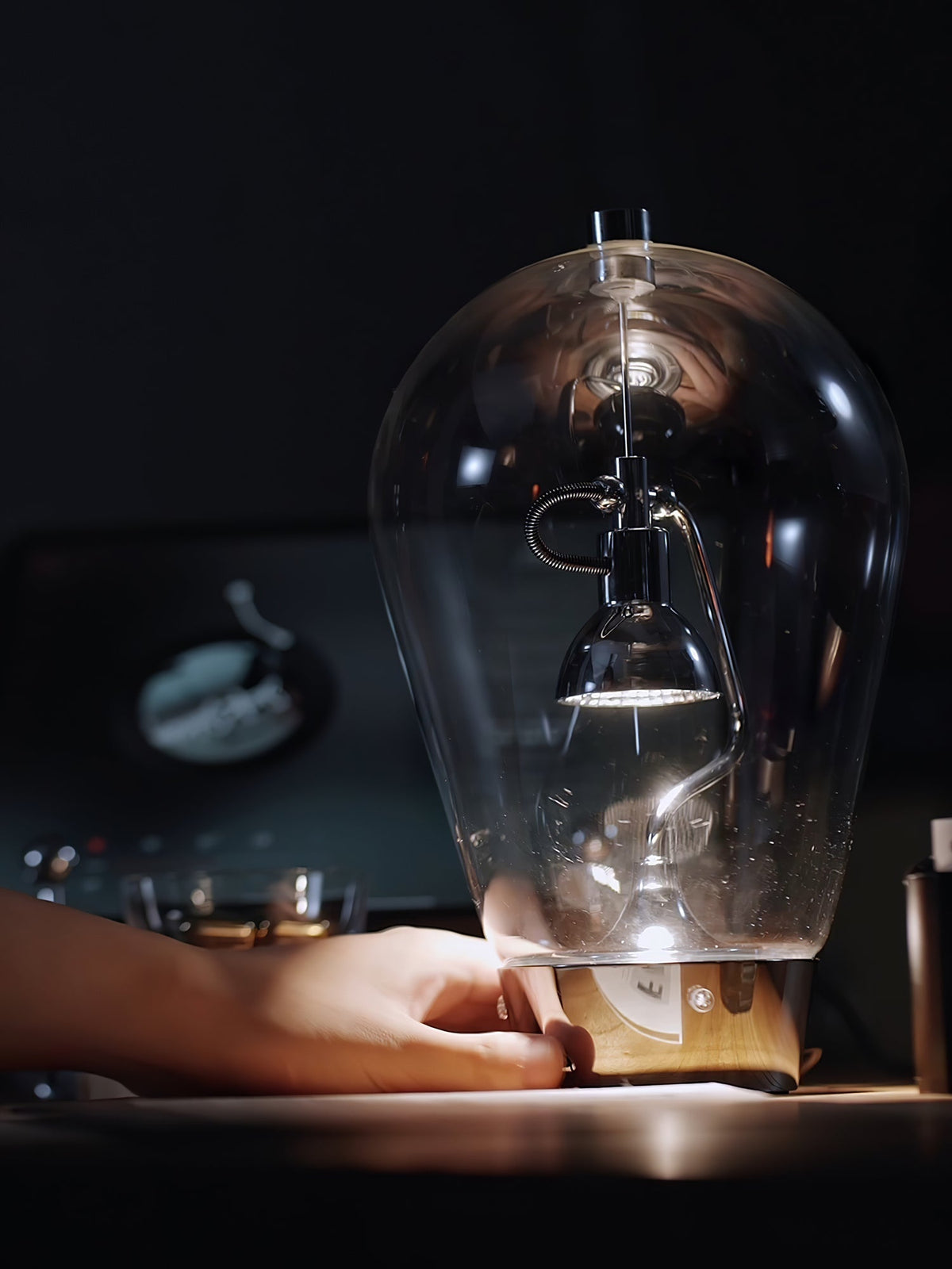 Veroce Glass Industrial Table Lamp
