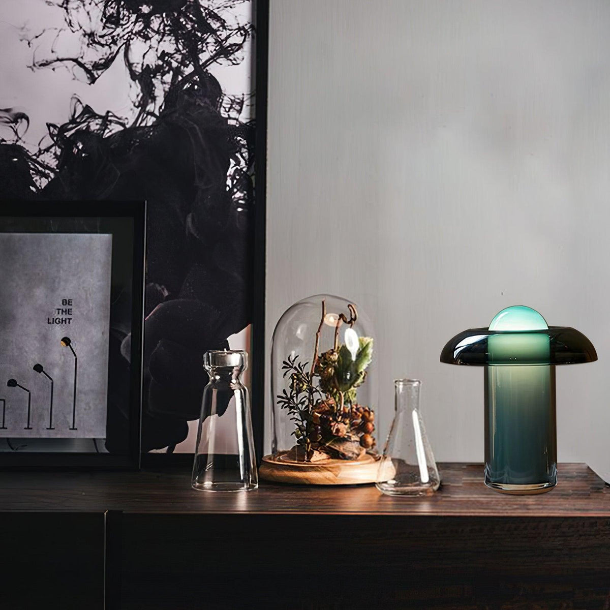 Navlen Green Glass Table Lamp