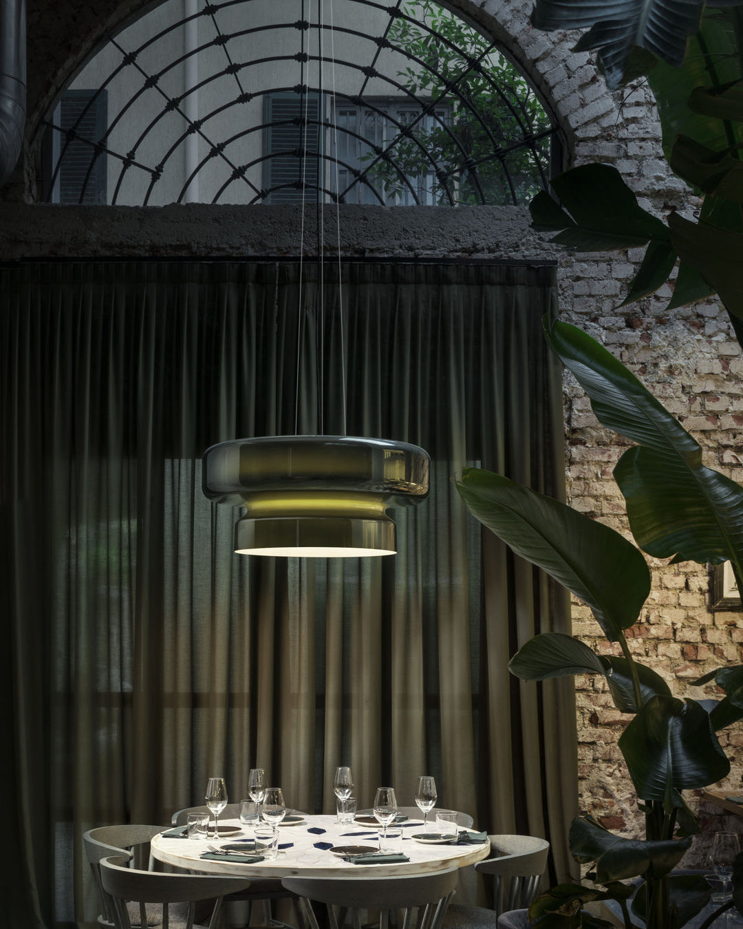 Naika Glass Linear Pendant Light