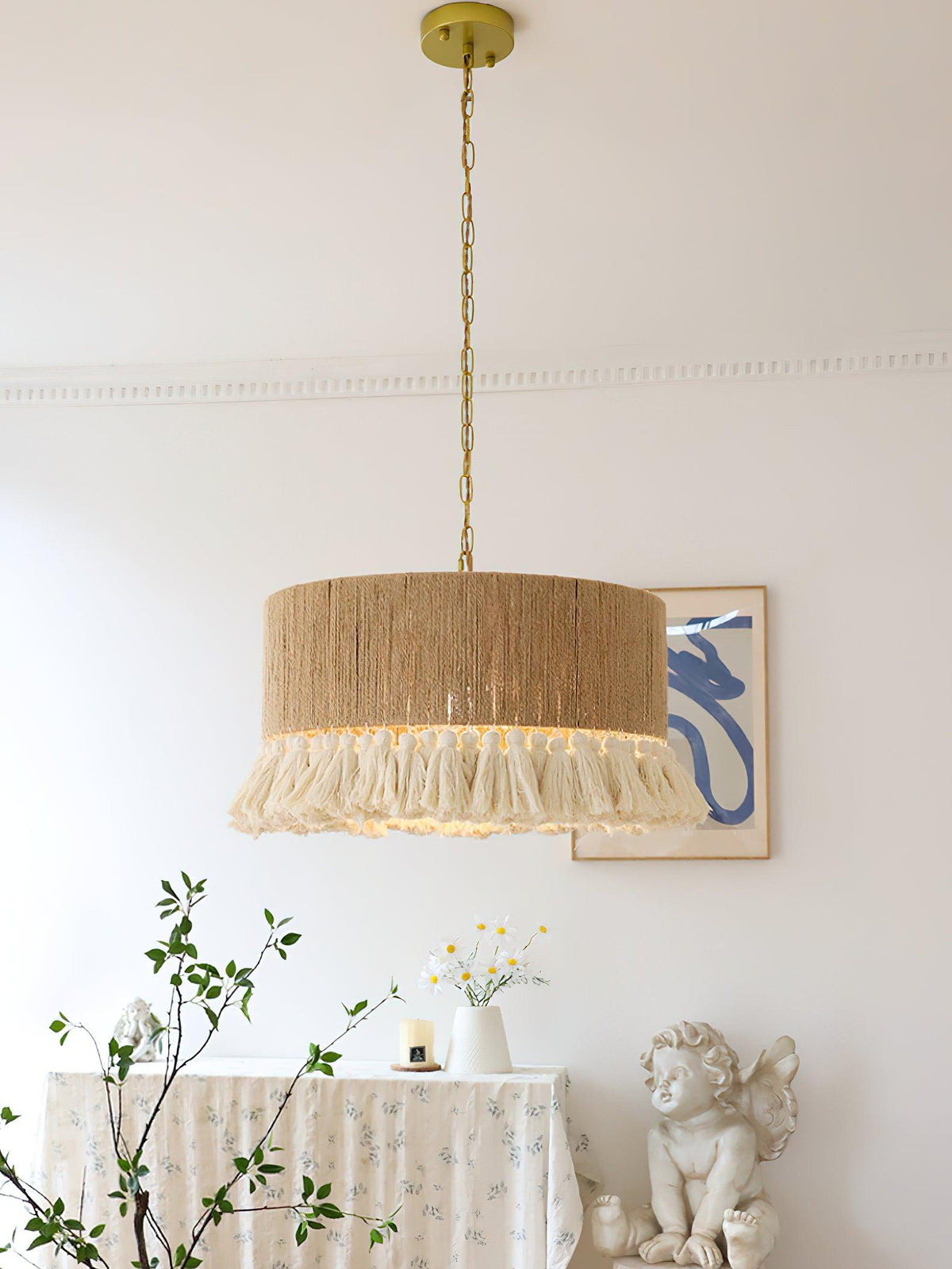 Serenenne Pendant Lamp Cotton Tassels for Living Room