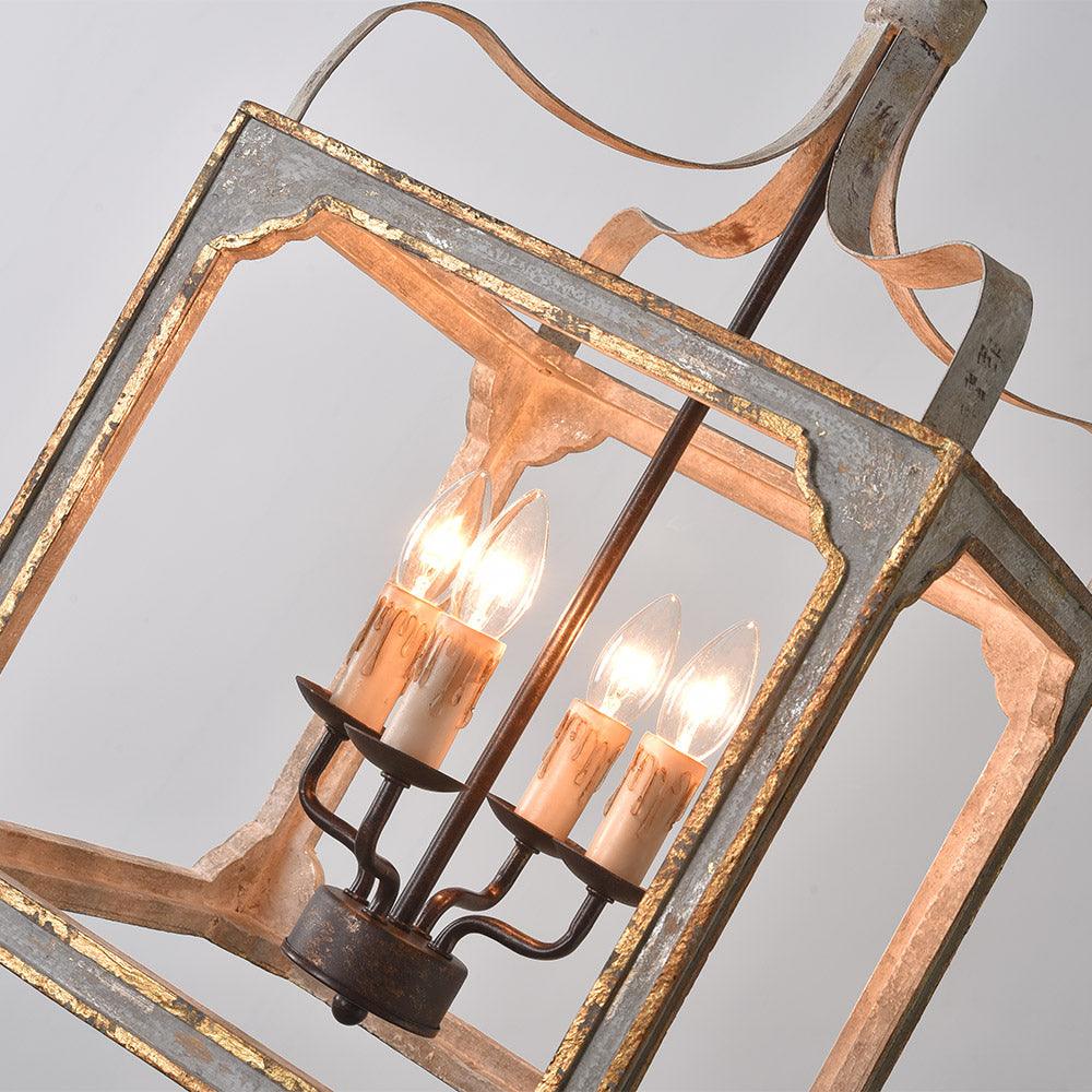Cirivian Chandelier Rustic Cube Vintage Frame