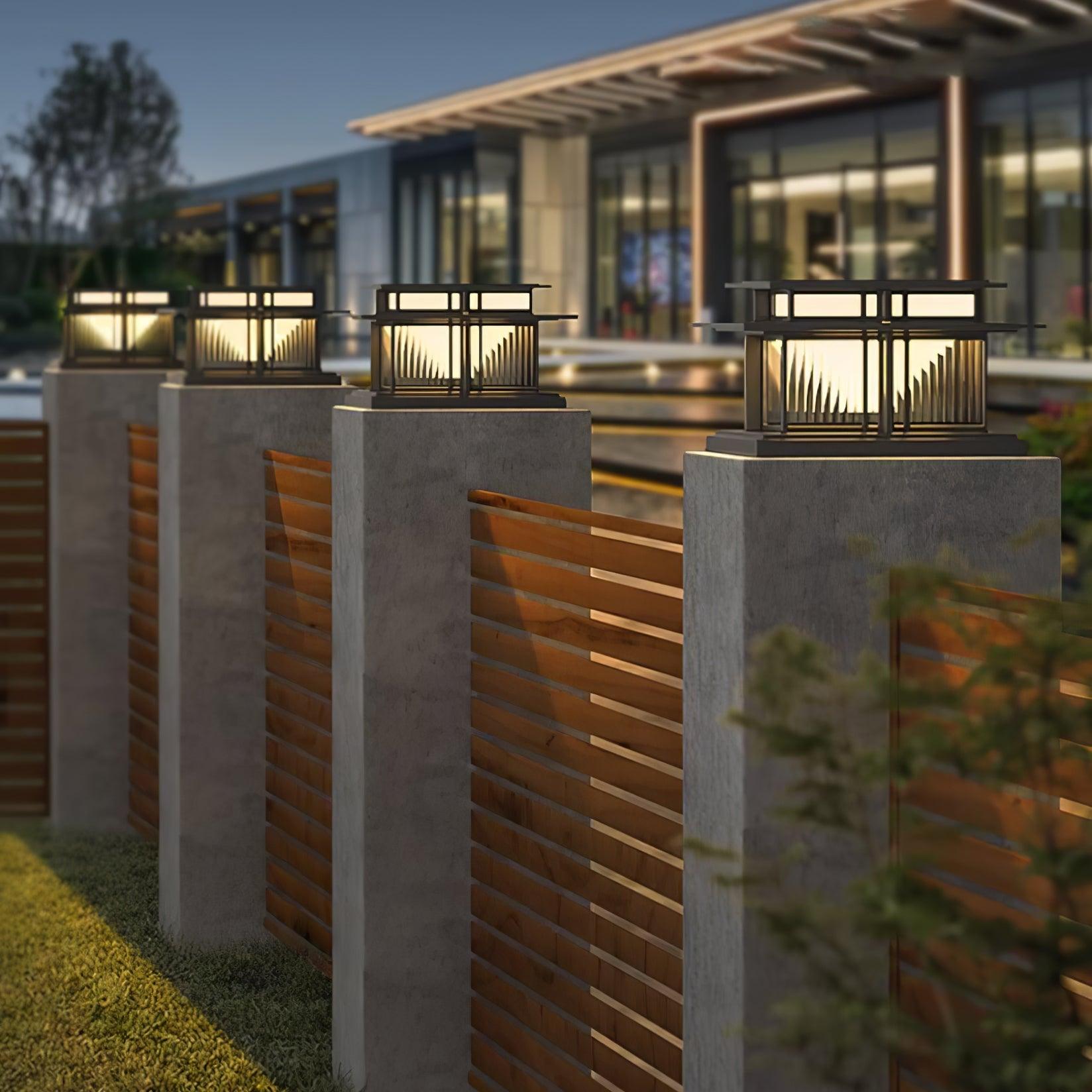 Evander Pillar Solar / Hardwire Outdoor Light