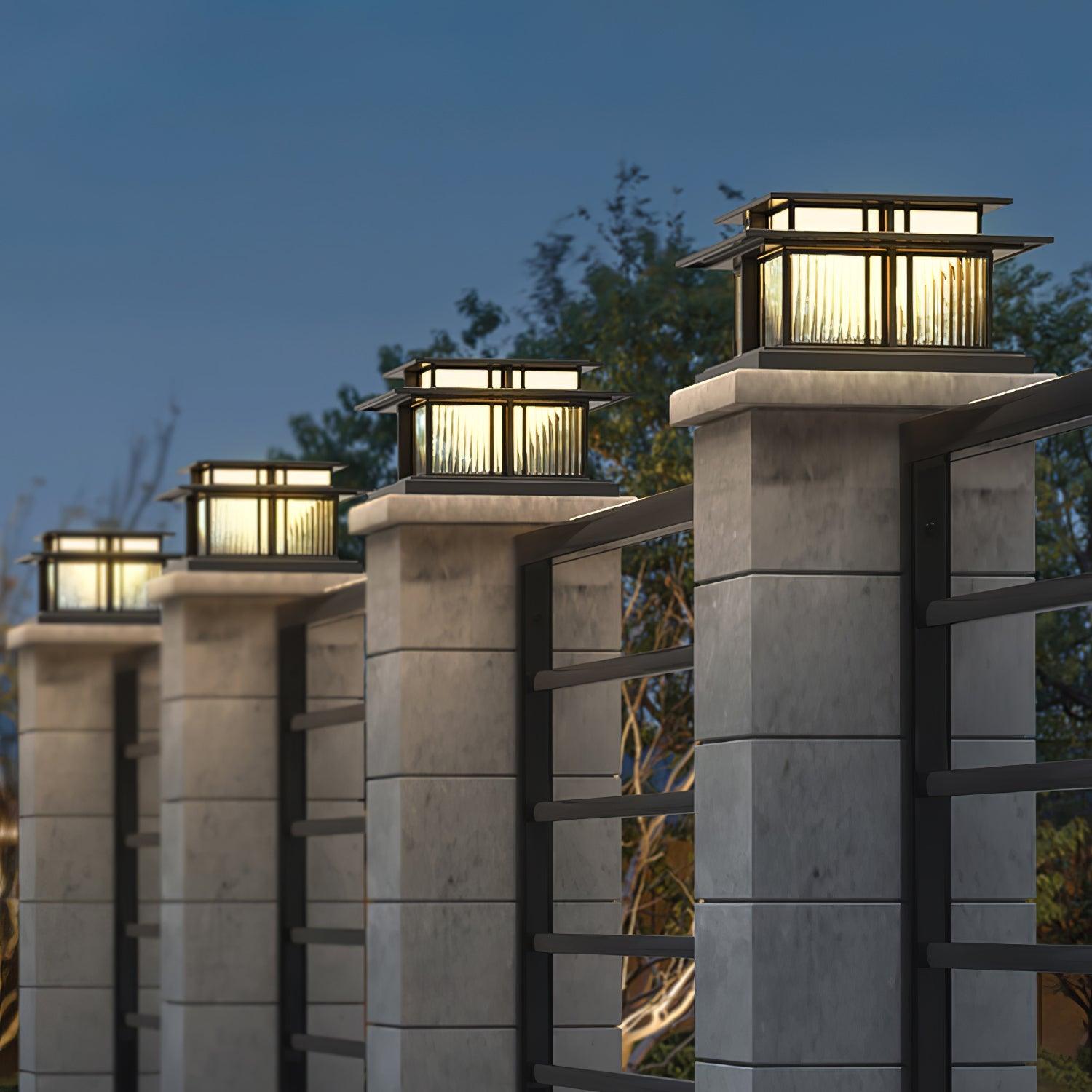Ray Pillar Solar /HardWire Outdoor Light - Lamp Outdoor
