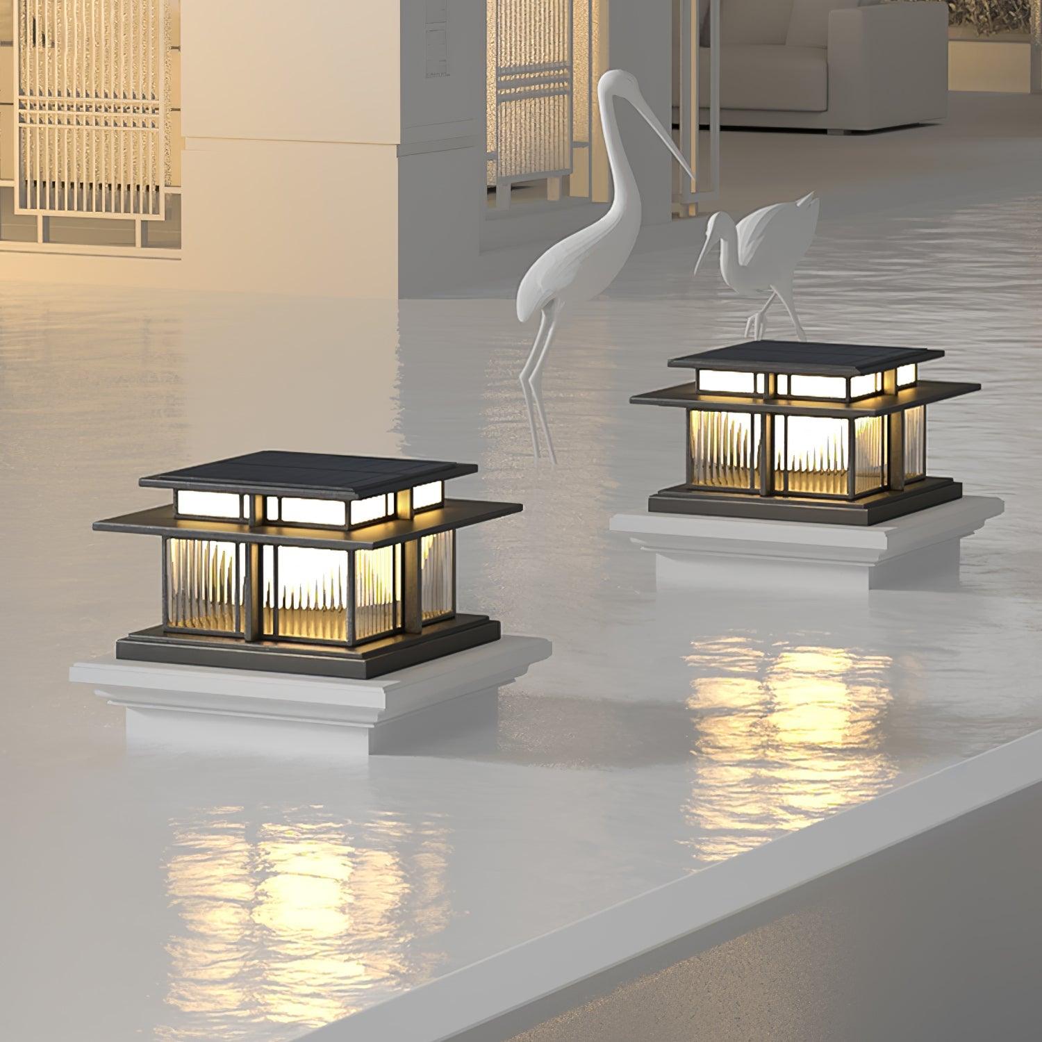 Evander Pillar Solar / Hardwire Outdoor Light