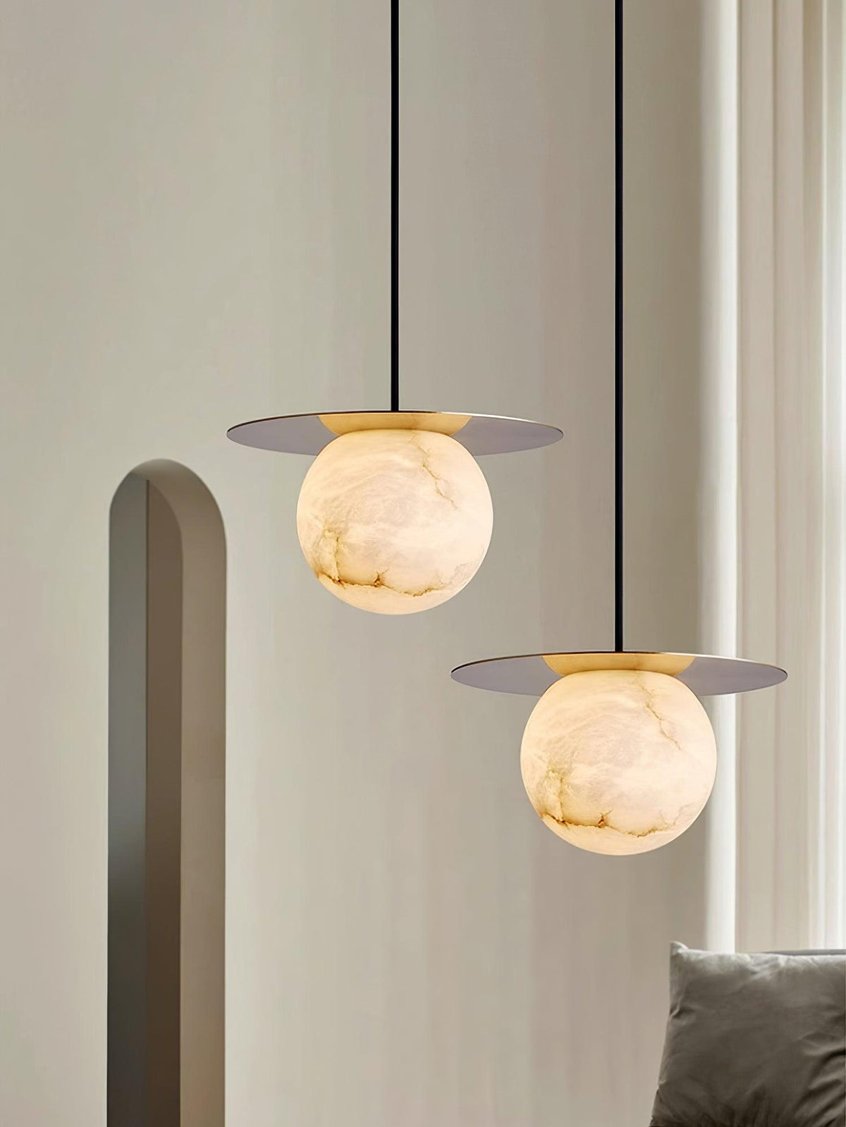 Velar Sphere Alabaster Pendant Light