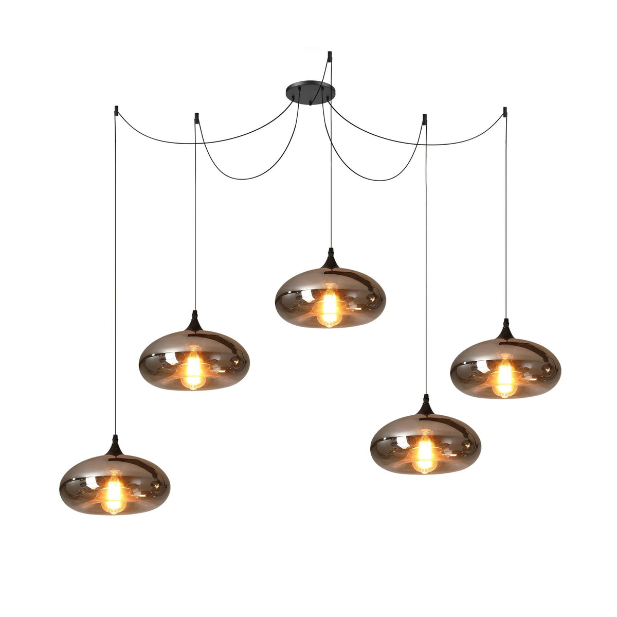 Gabrielle Minimalist Bottle Glass Pendant Light Smoke Gray