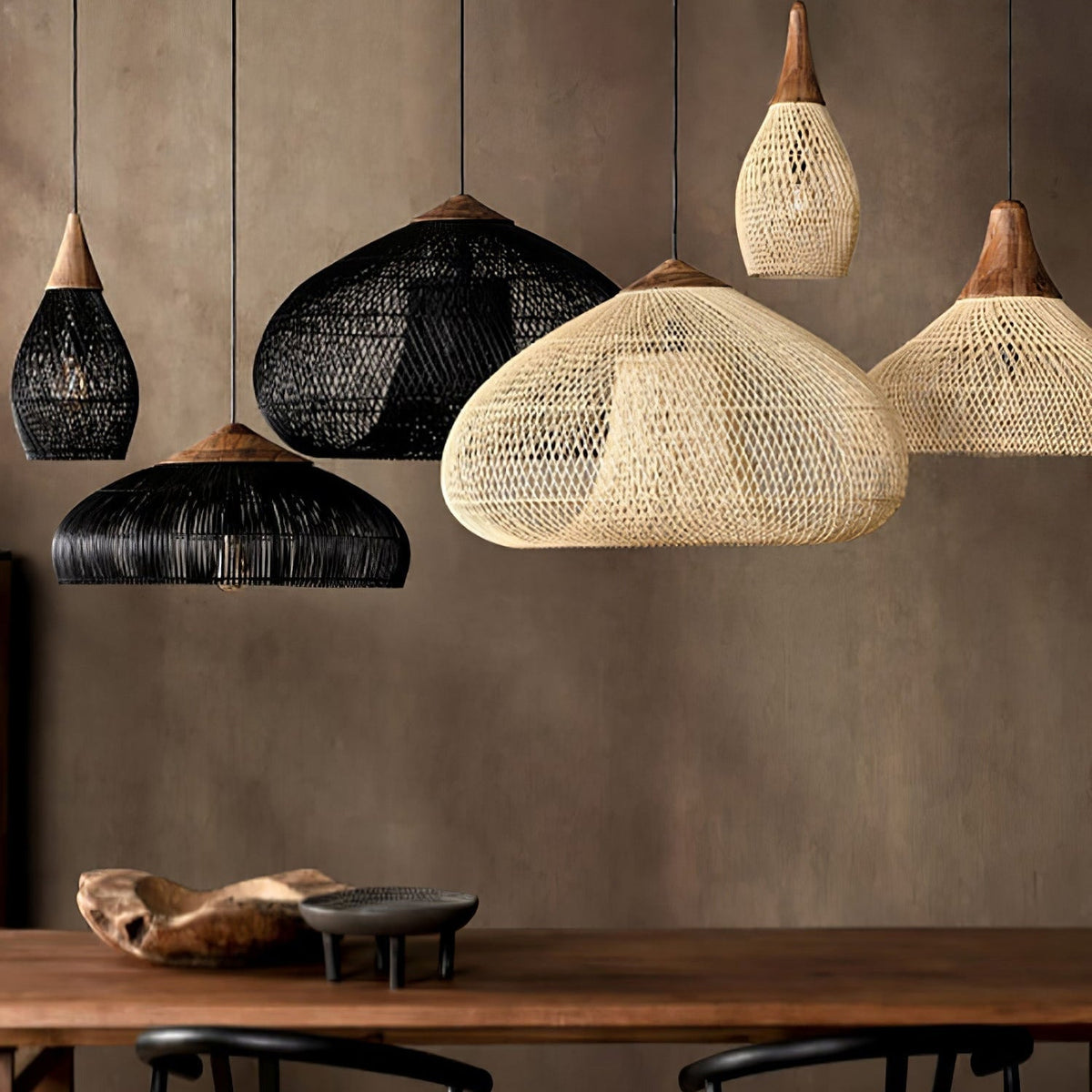 Melina Braided Rattan Pendant Light