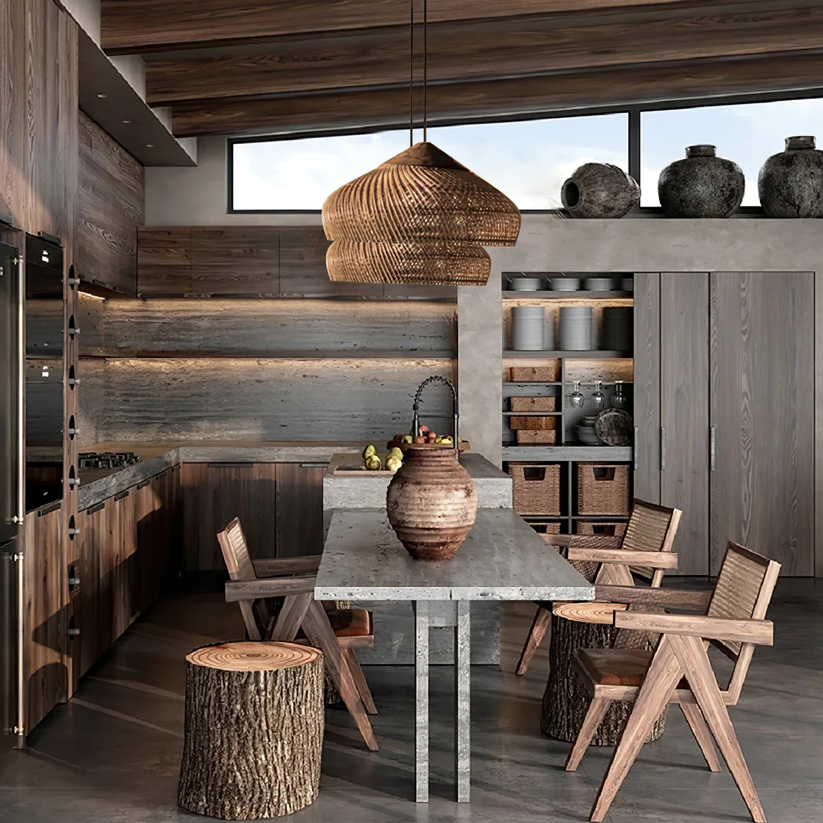 Melina Braided Rattan Pendant Light
