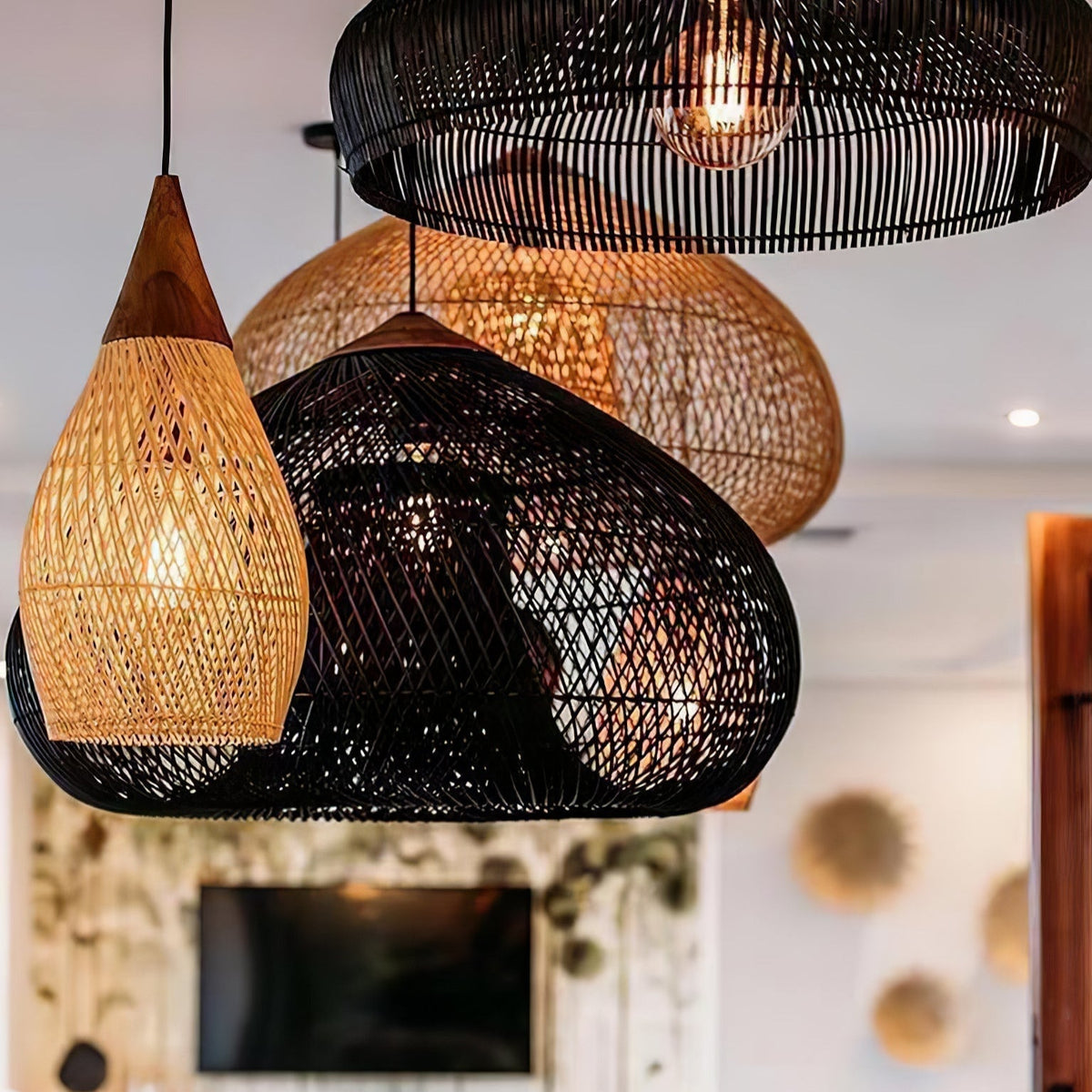 Melina Braided Rattan Pendant Light