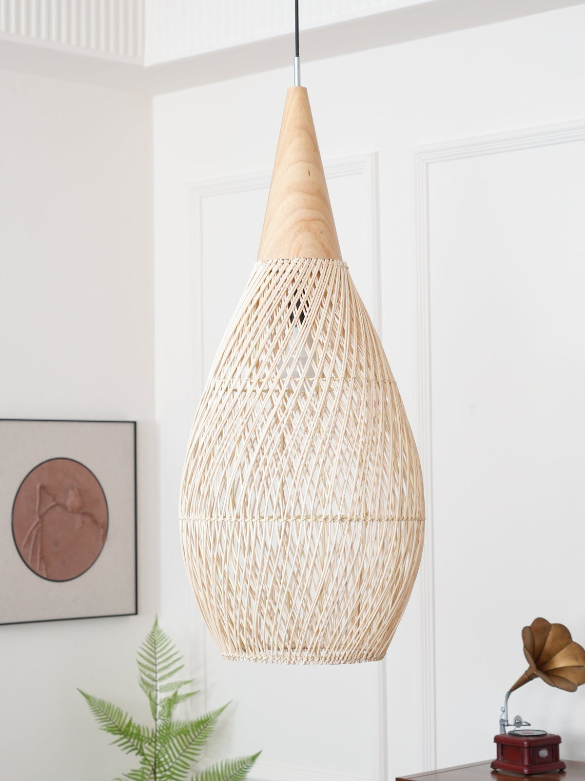 Canirora Pendant Lamp Rattan Swag Woven