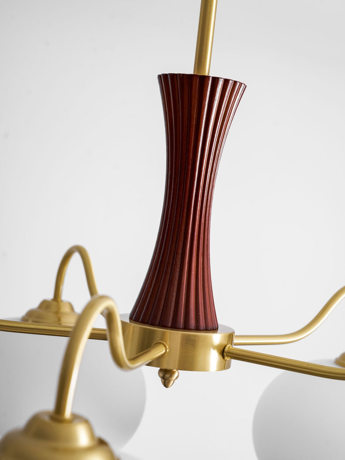 Jazia Brass Wooden Persimmon Chandelier