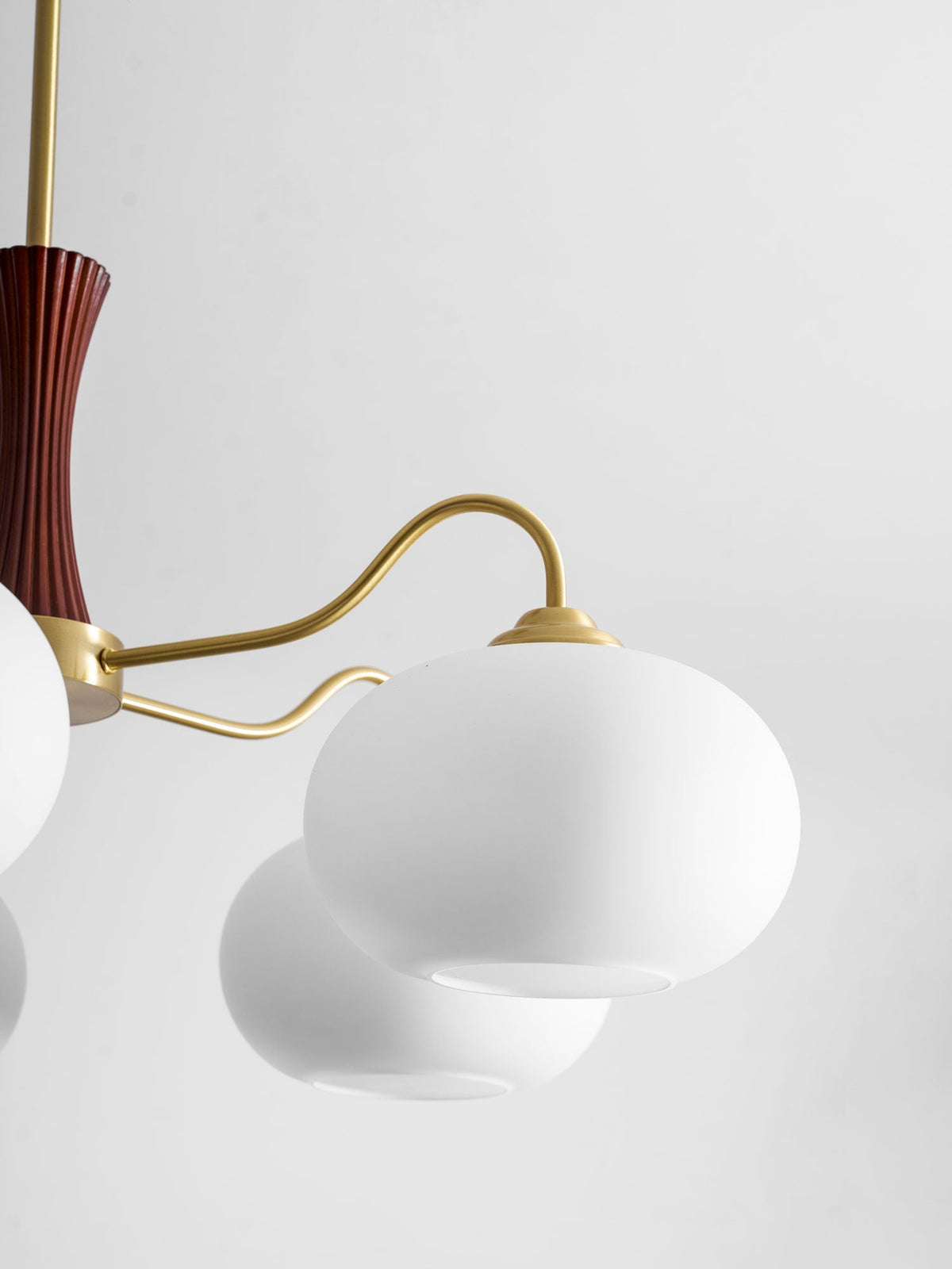 Jazia Brass Wooden Persimmon Chandelier