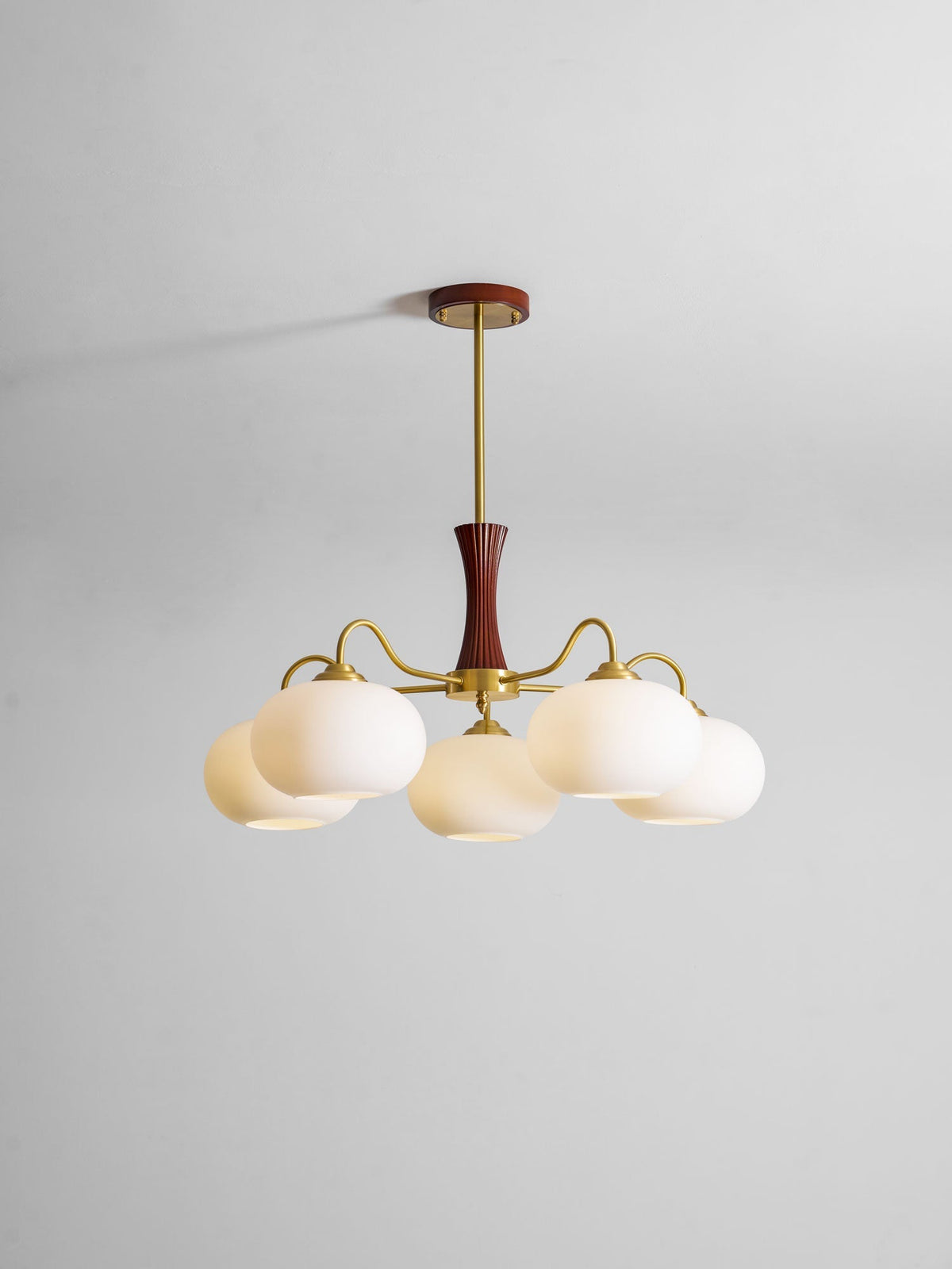Jazia Brass Wooden Persimmon Chandelier