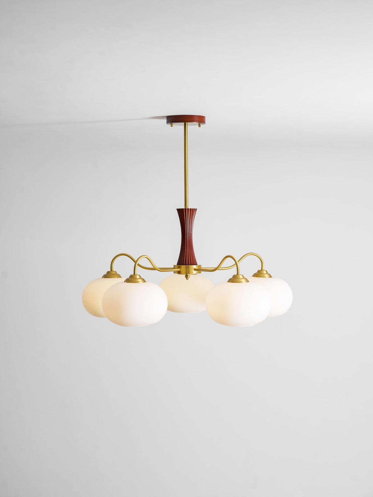 Jazia Brass Wooden Persimmon Chandelier