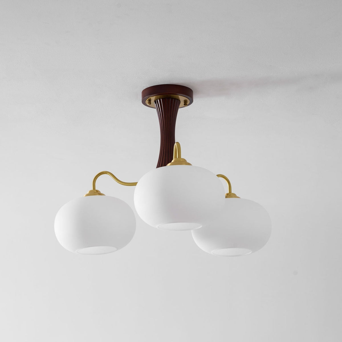 Jazia Brass Wooden Persimmon Chandelier