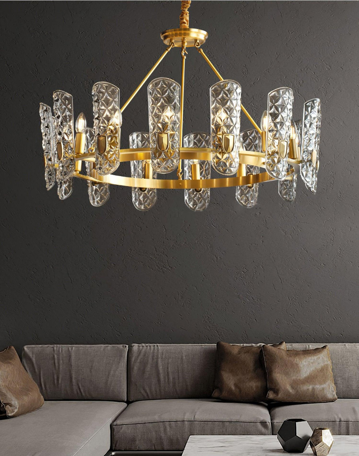 Casinian Elegant Brass Central Chandelier