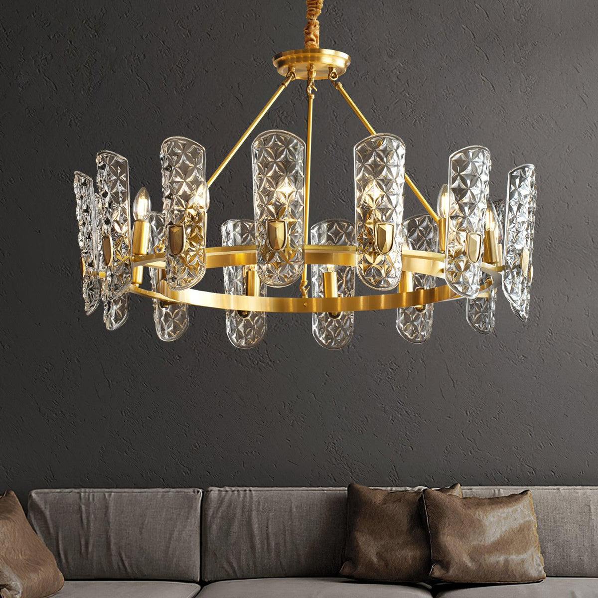 Casinian Elegant Brass Central Chandelier