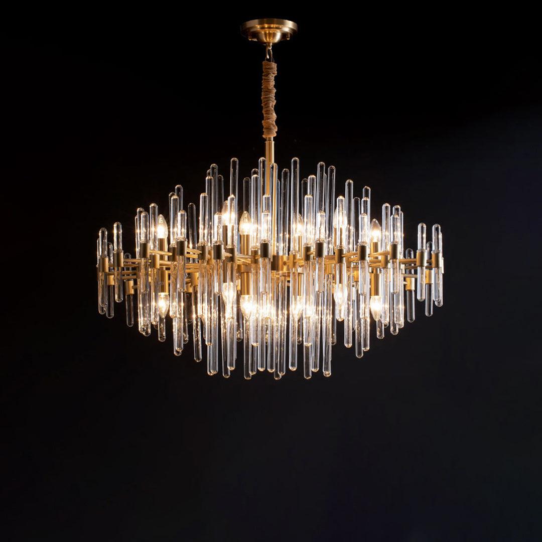 Jorine Chandelier Antique Brass Starburst