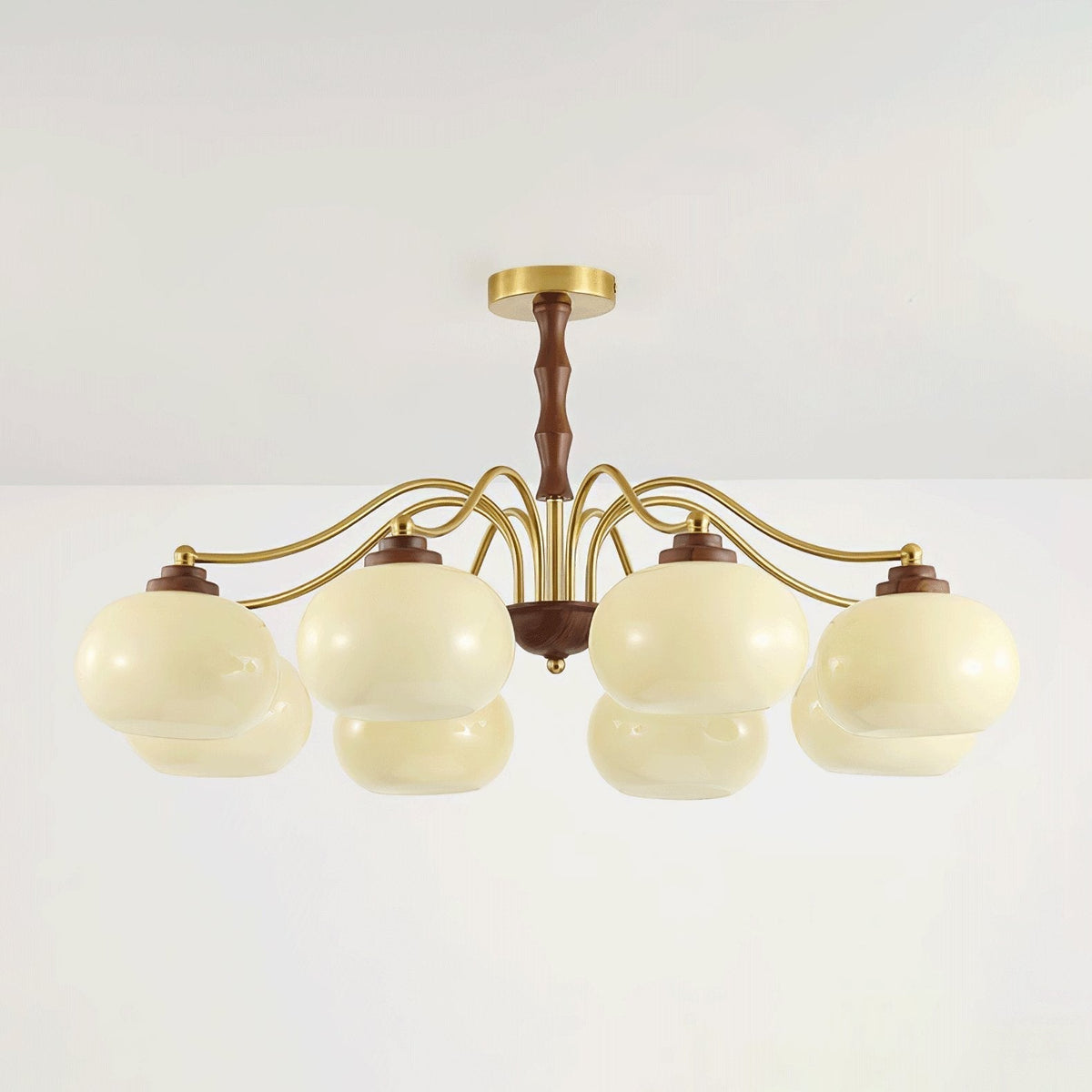 Sylaora Chandelier Walnut Glass Globe
