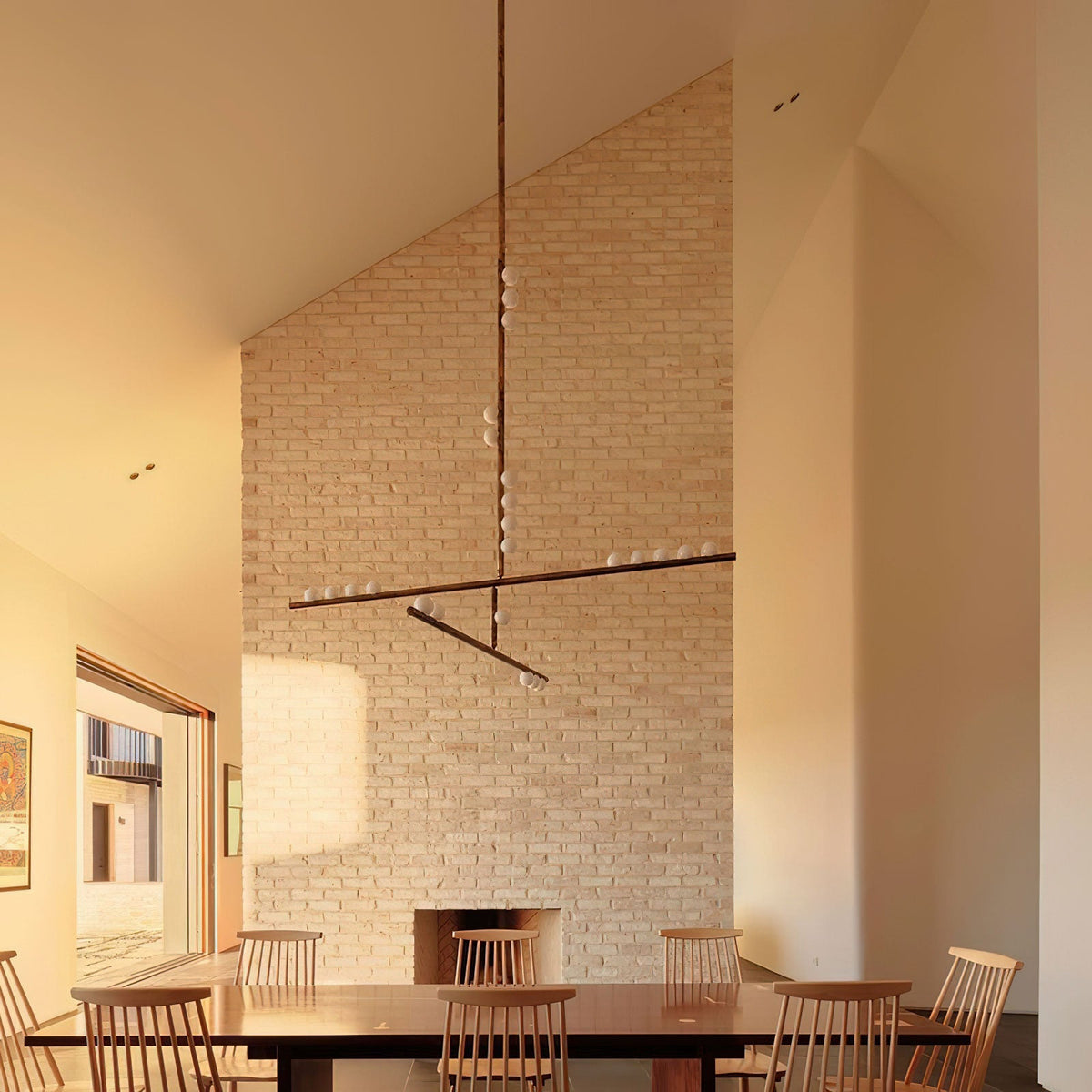 Yieli Brass Glass Drop Chandelier