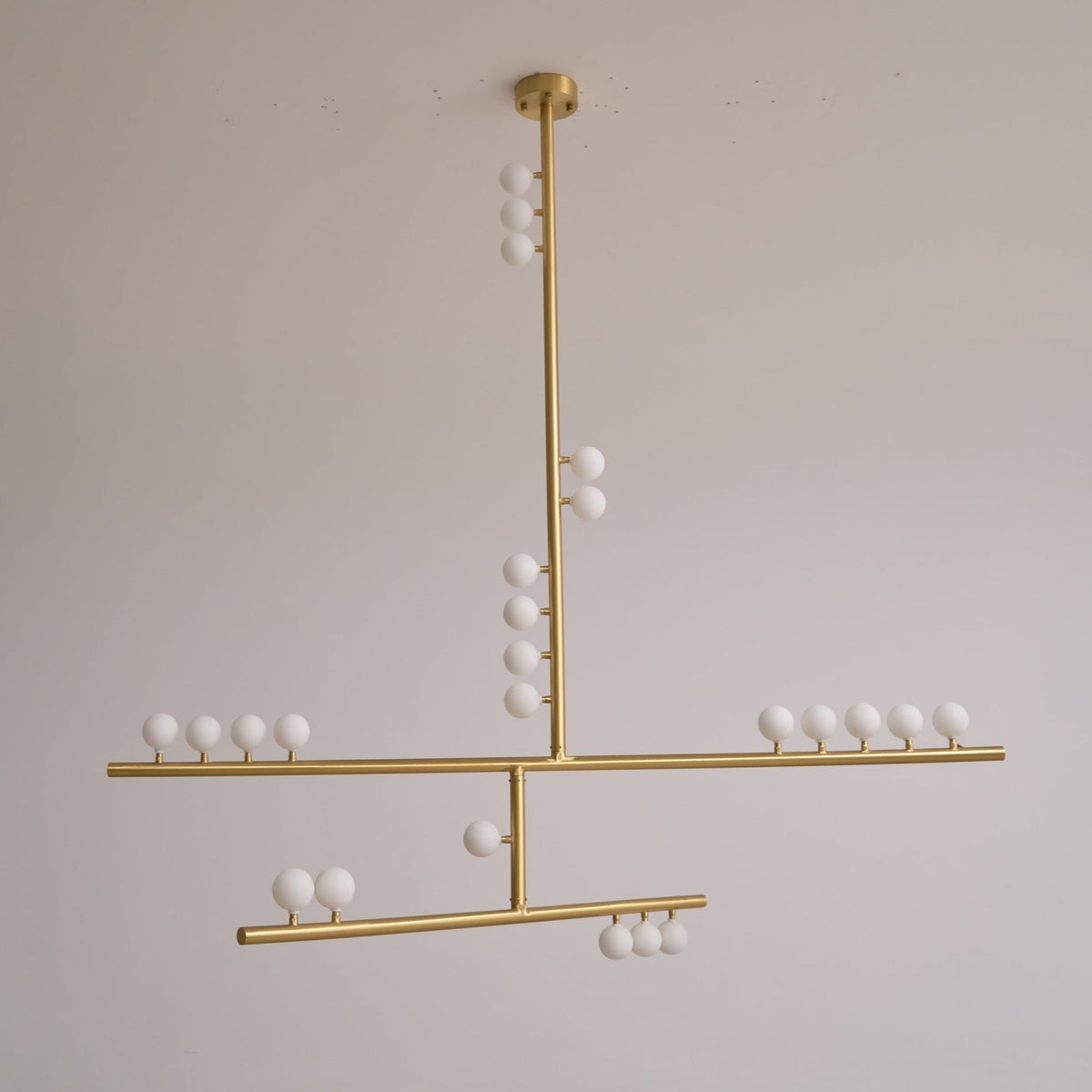 Yieli Brass Glass Drop Chandelier