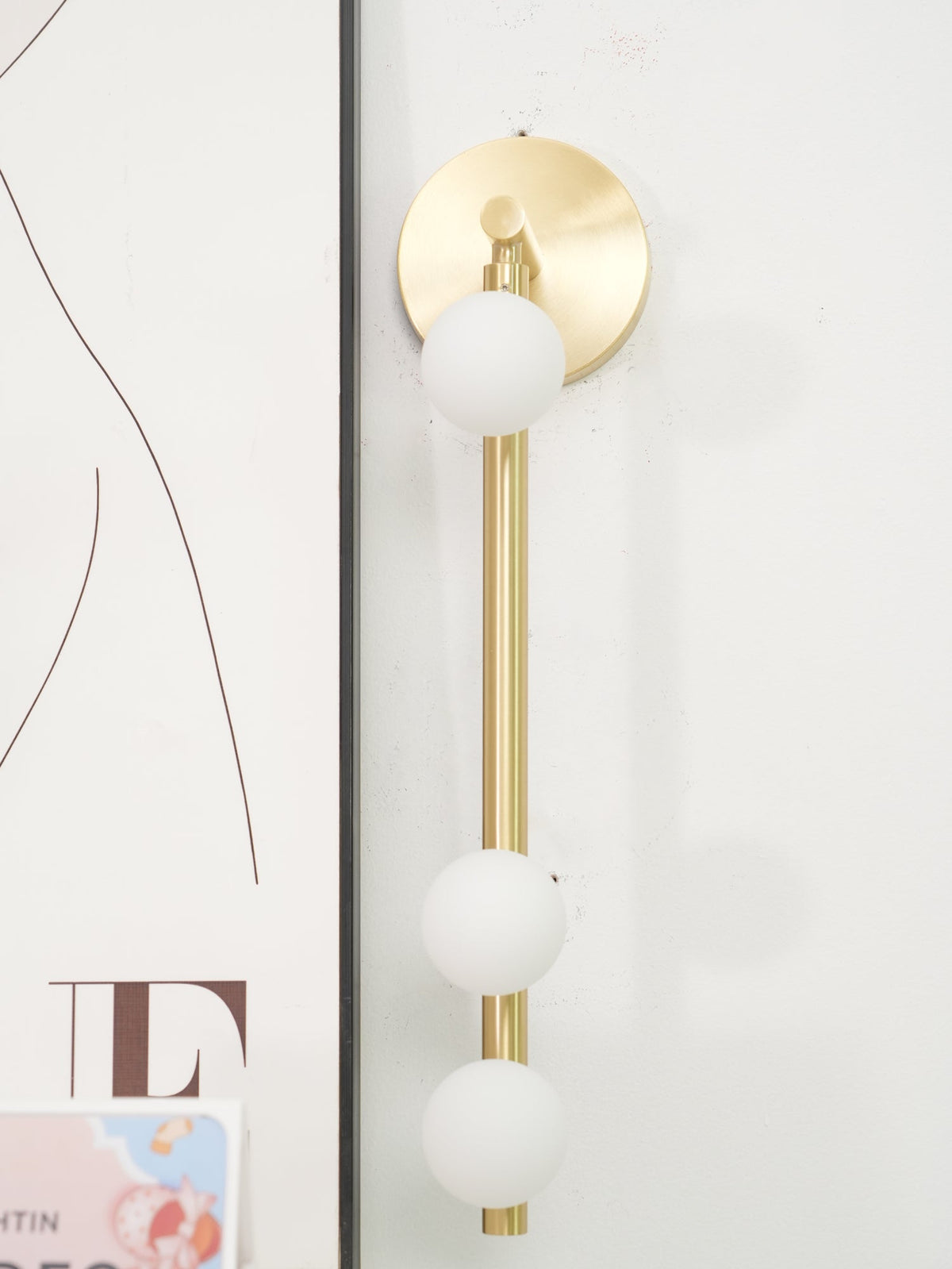 Pamela Tube Plug-in Brass Glass Wall Lamp