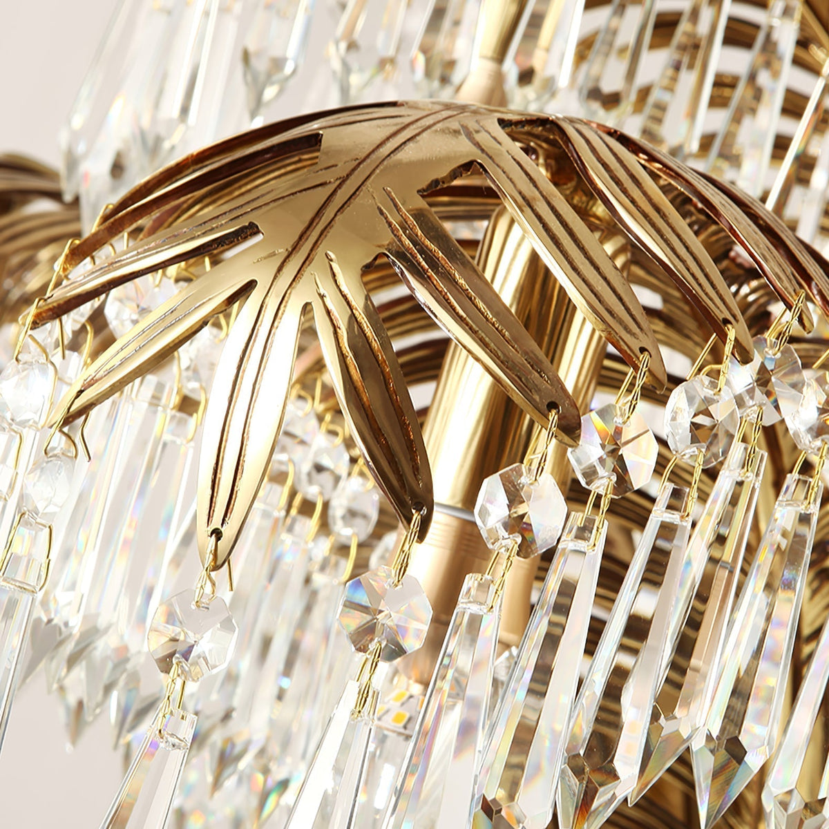 Kilwen Regal Brass Crystal Chandelier