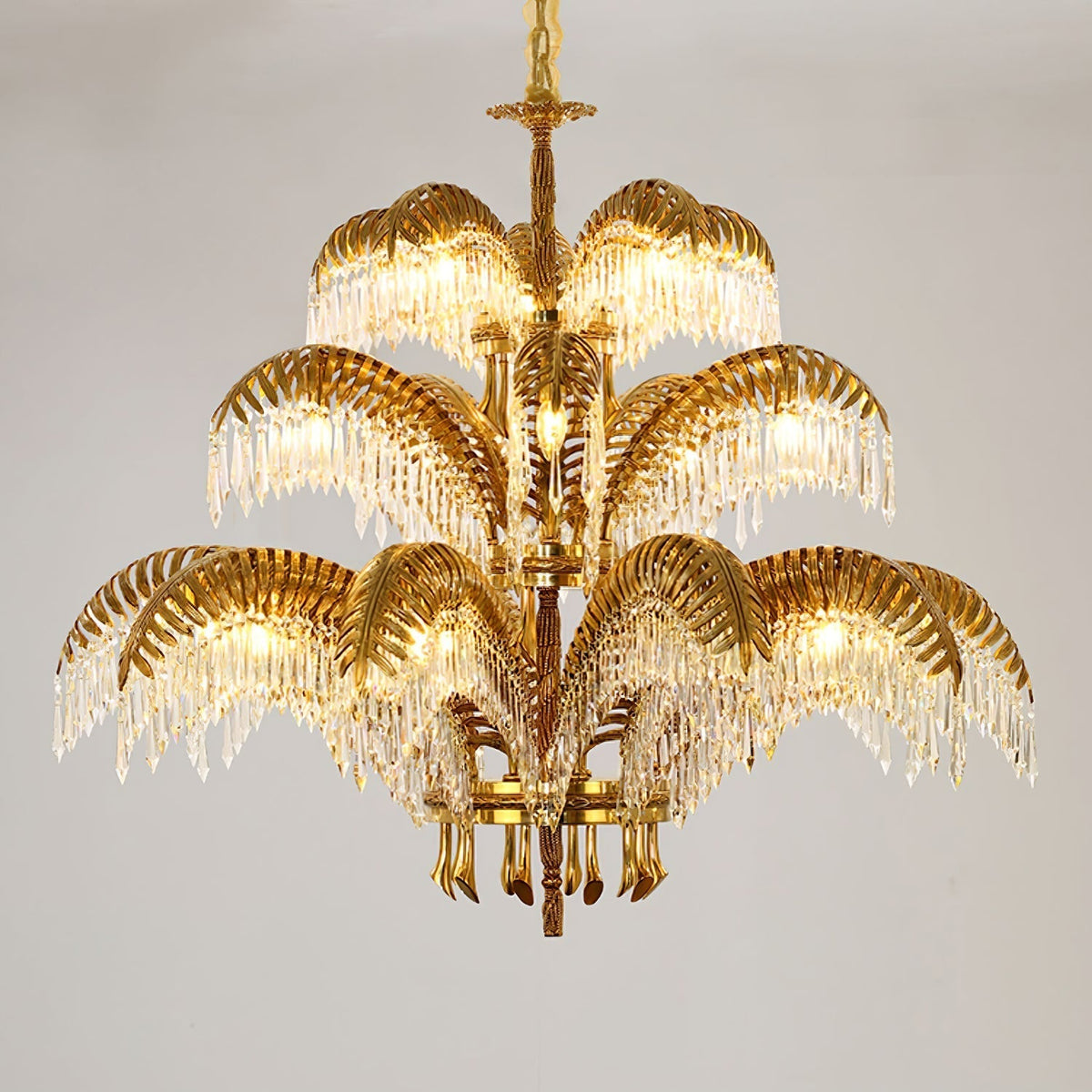 Kilwen Regal Brass Crystal Chandelier