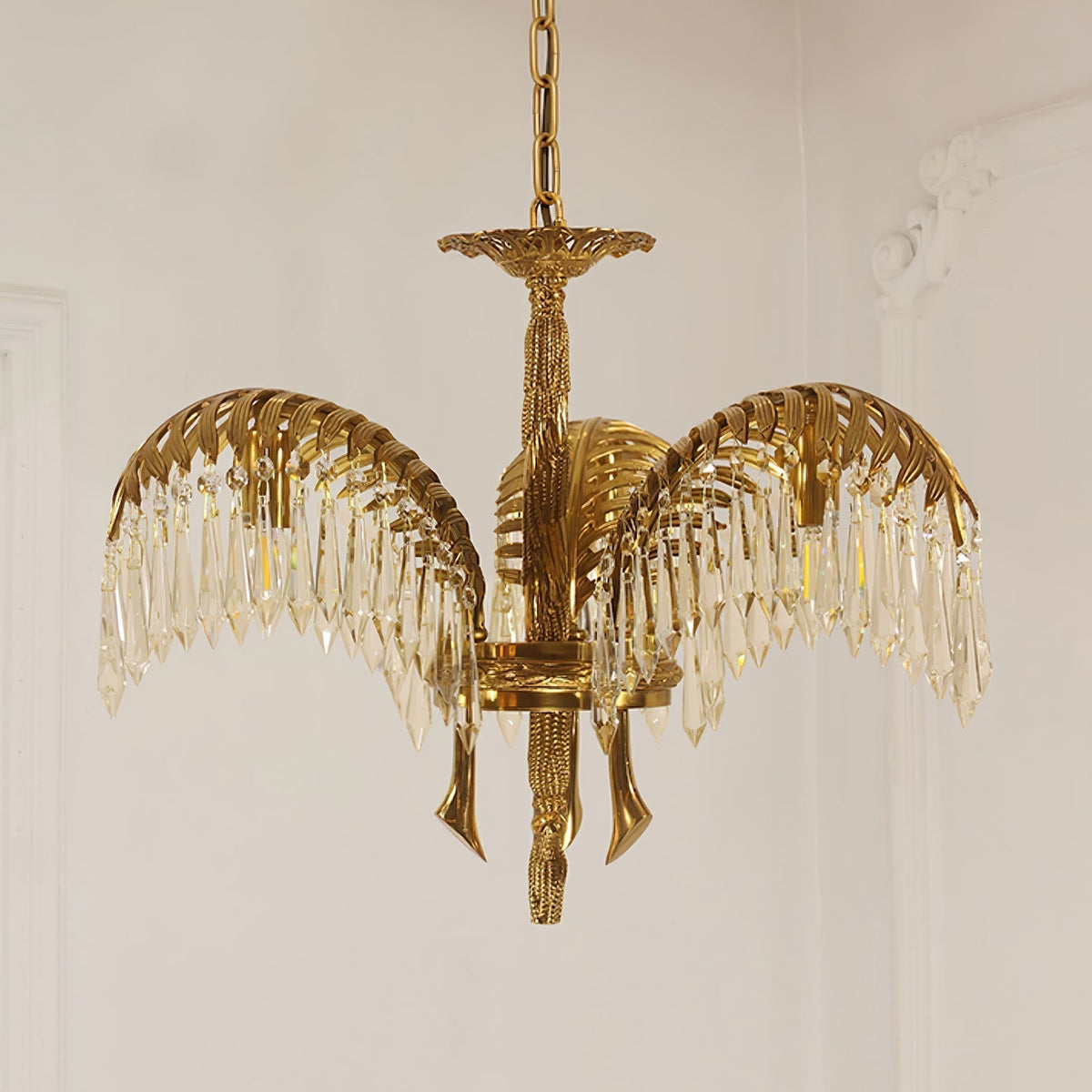 Kilwen Regal Brass Crystal Chandelier