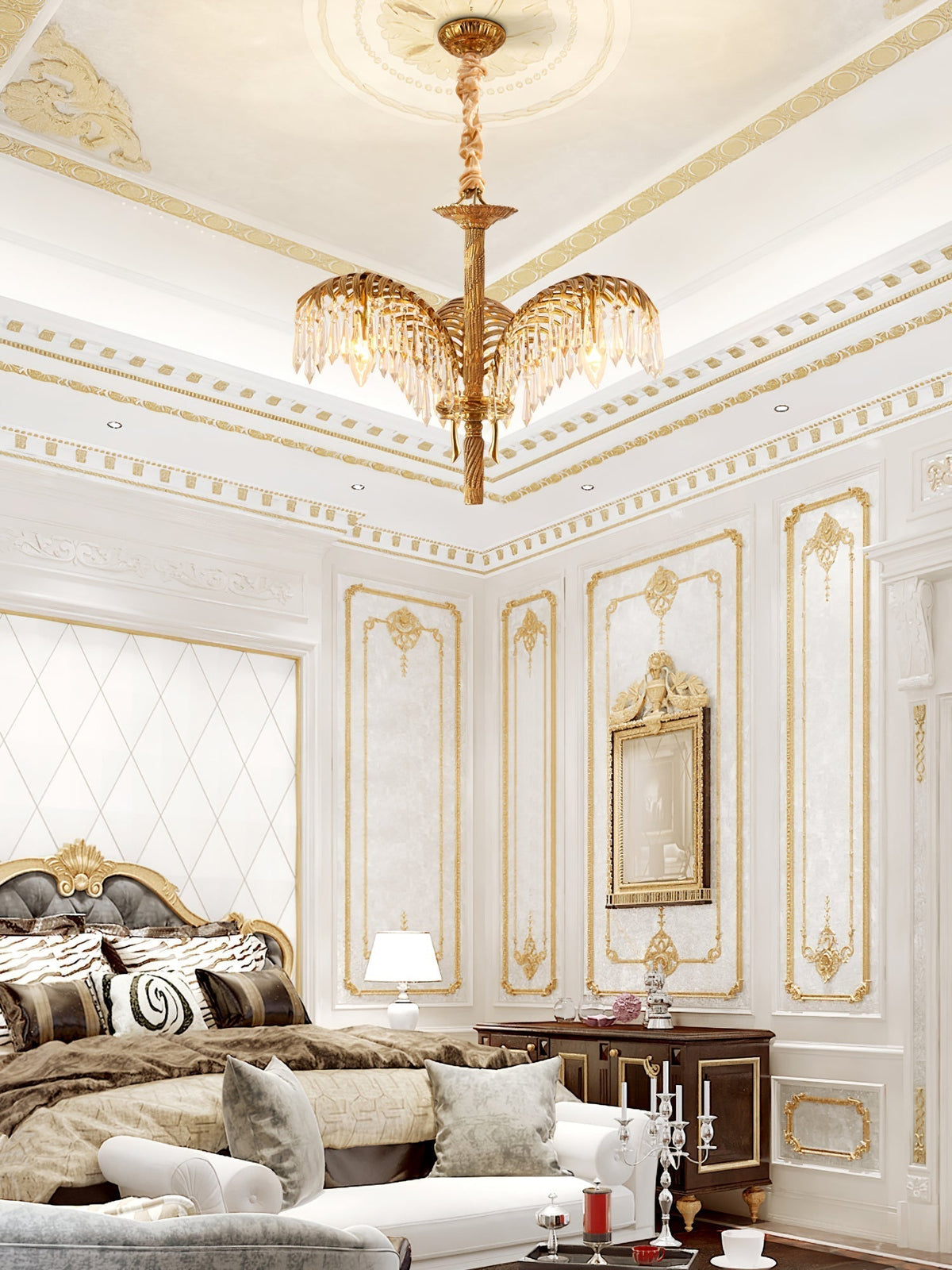 Kilwen Regal Brass Crystal Chandelier