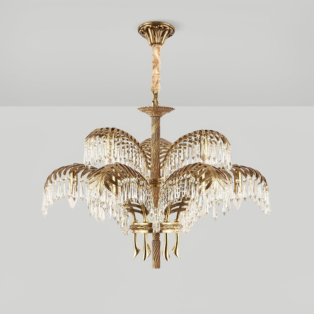 Kilwen Regal Brass Crystal Chandelier