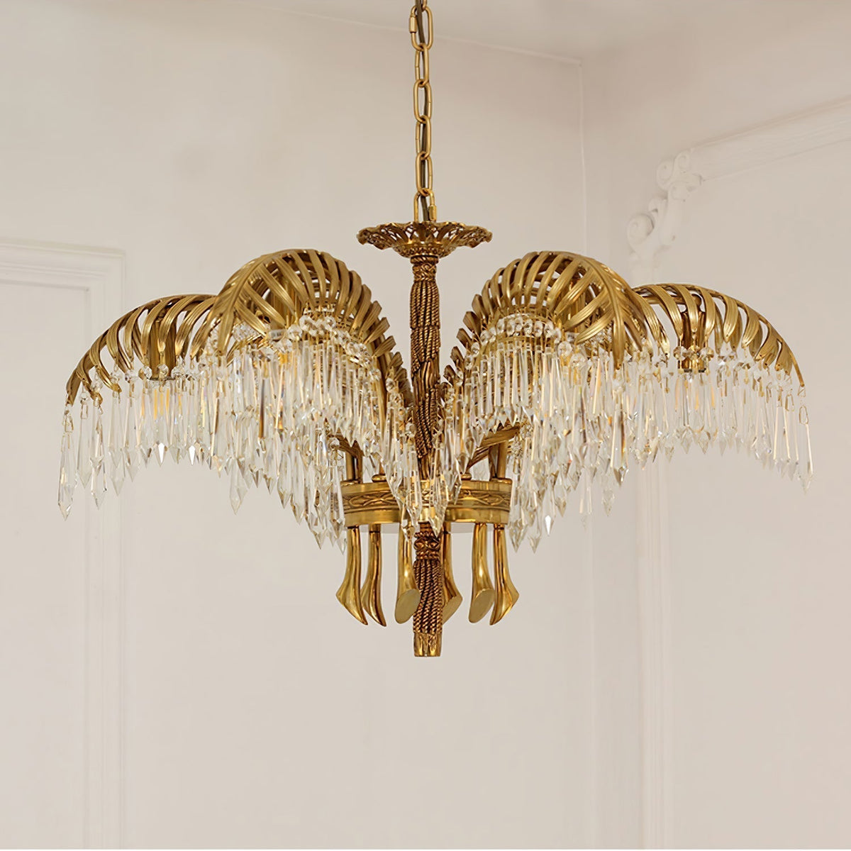 Kilwen Regal Brass Crystal Chandelier