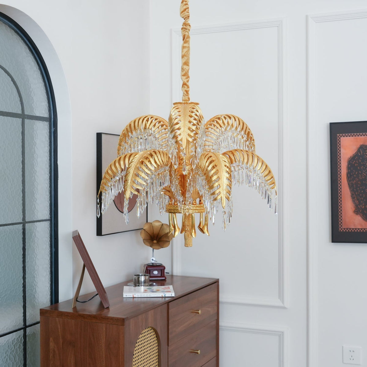 Kilwen Regal Brass Crystal Chandelier