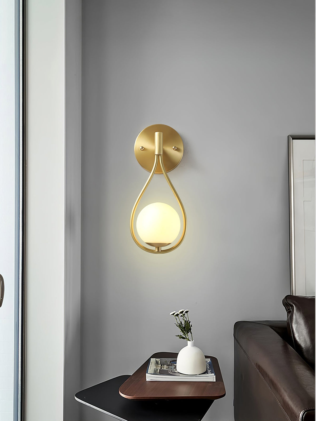 Eiralaya Modern Minimalist Vanity Brass Glass Wall Lamp