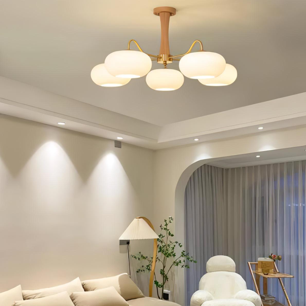 Fiorella Vintage Brass Wooden Chandelier