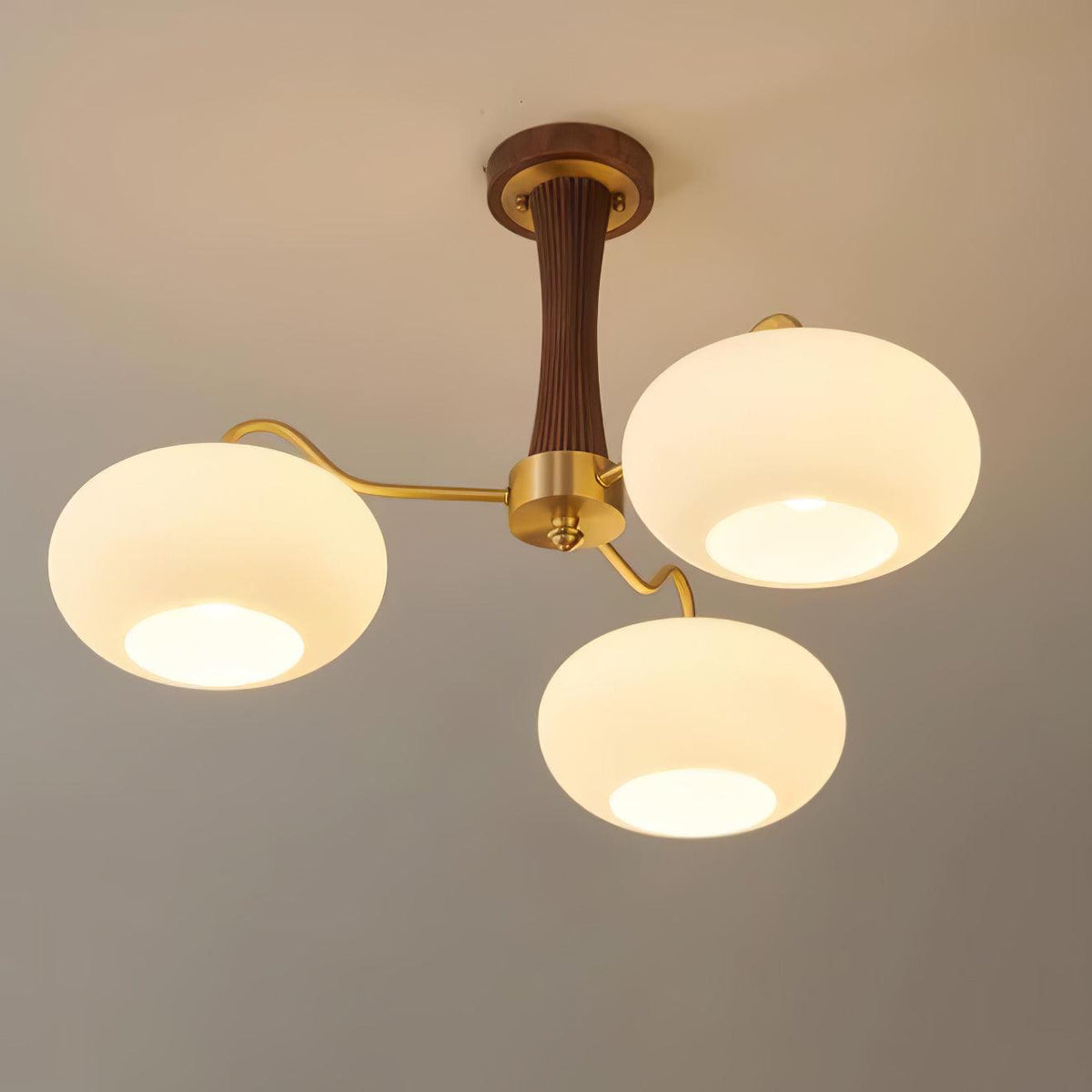 Jazia Brass Wooden Persimmon Chandelier