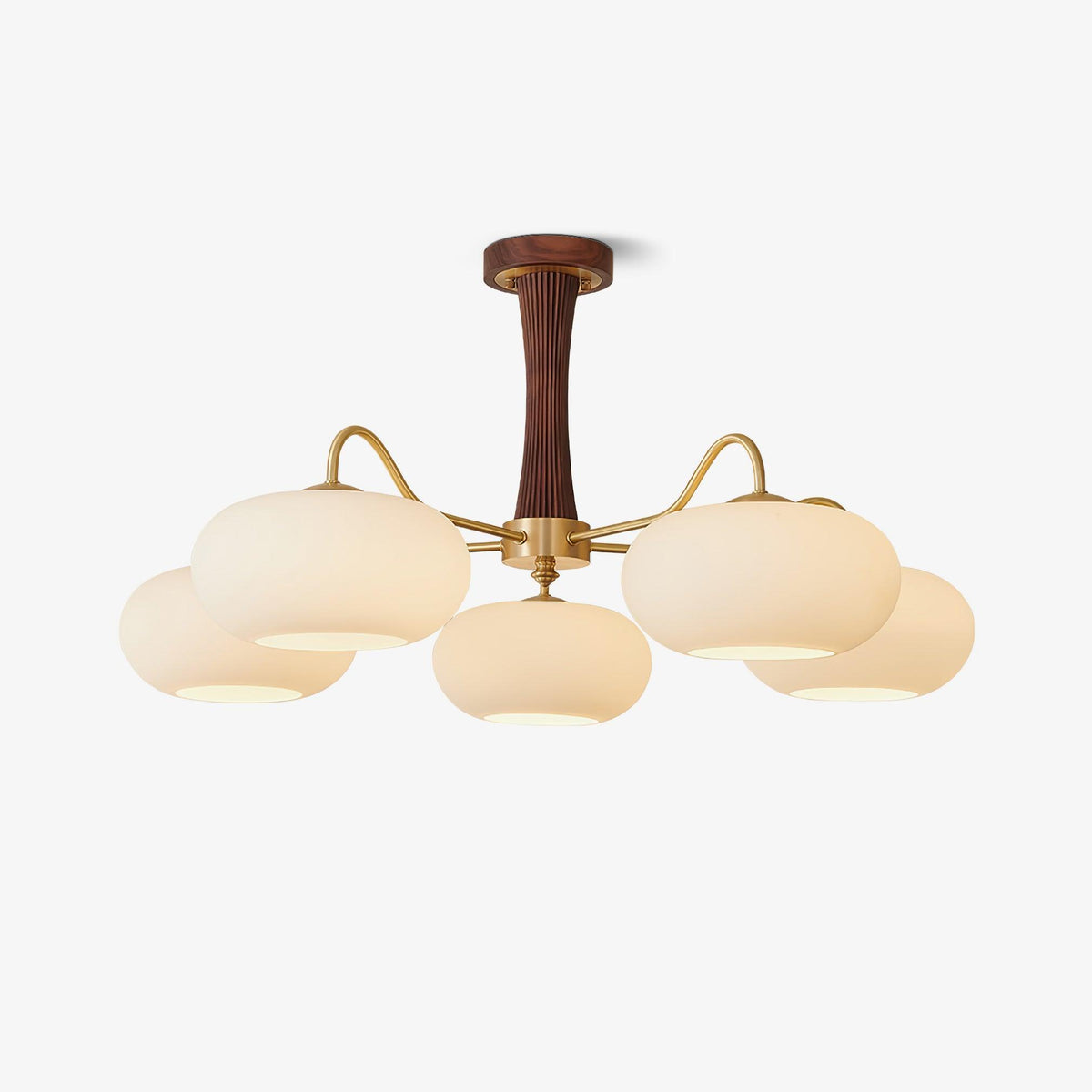 Jazia Brass Wooden Persimmon Chandelier