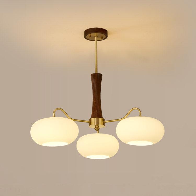 Jazia Brass Wooden Persimmon Chandelier